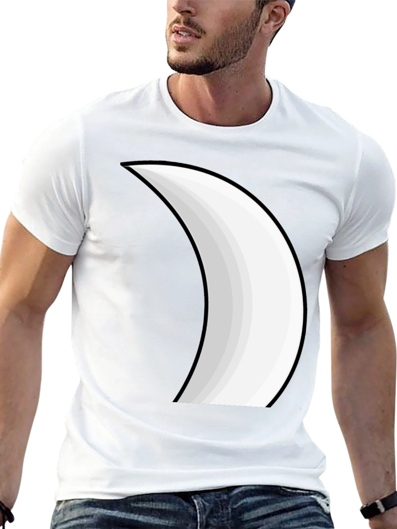 Black Crescent Moon Graphic T-Shirt - Stylish Black Tee view 13