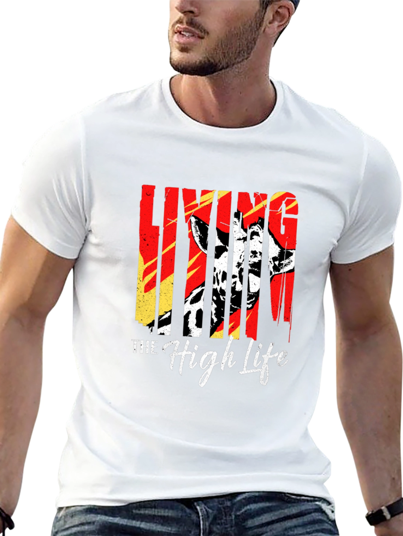 Black Living The High Life Giraffe T-Shirt - Black view 13