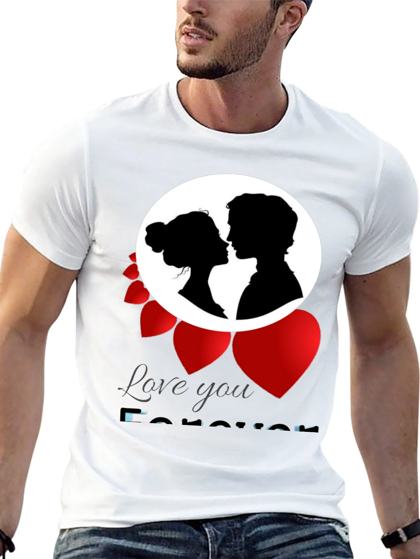 Black Love You Forever T-Shirt Romance Valentine's Gift view 13
