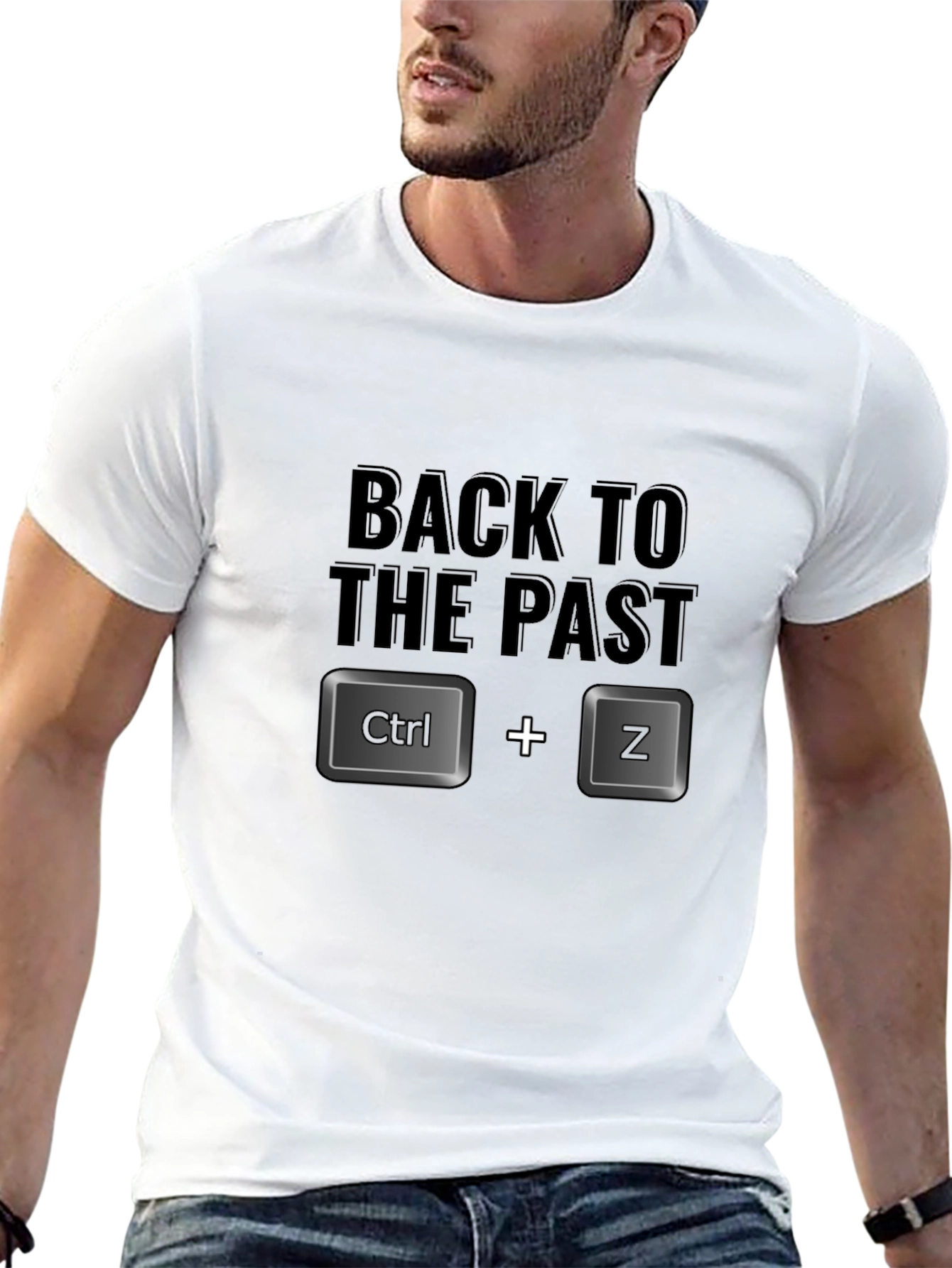 Black Back to the Past Ctrl+Z Black T-Shirt view 13