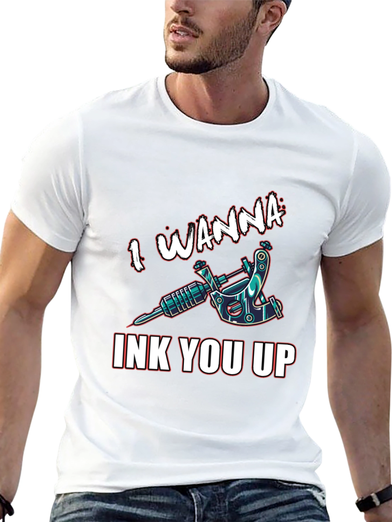 Black I Wanna Ink You Up Tattoo T-Shirt - Black Cotton view 13
