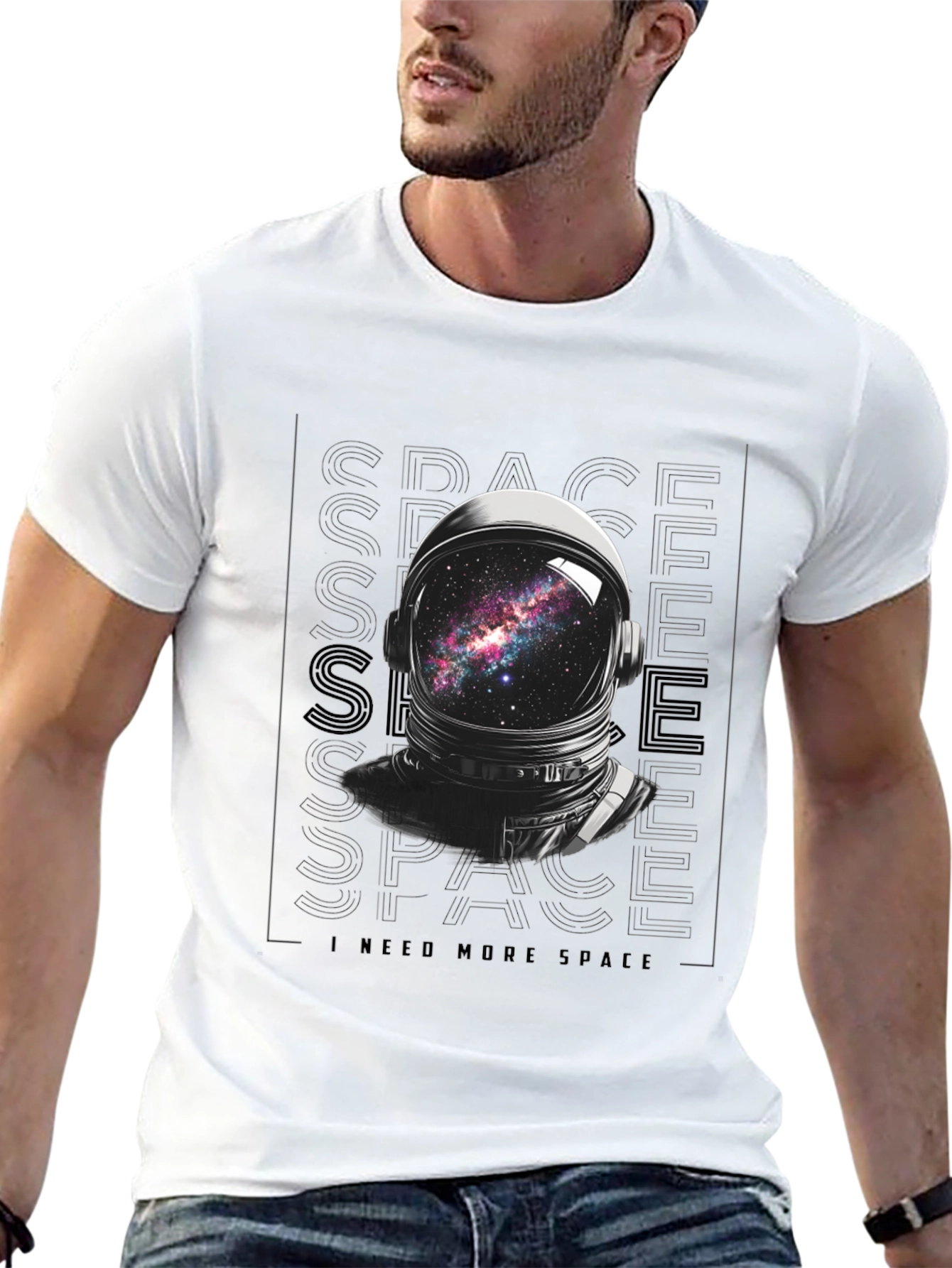 Black Astronaut Galaxy T-Shirt - I Need More Space Tee view 13