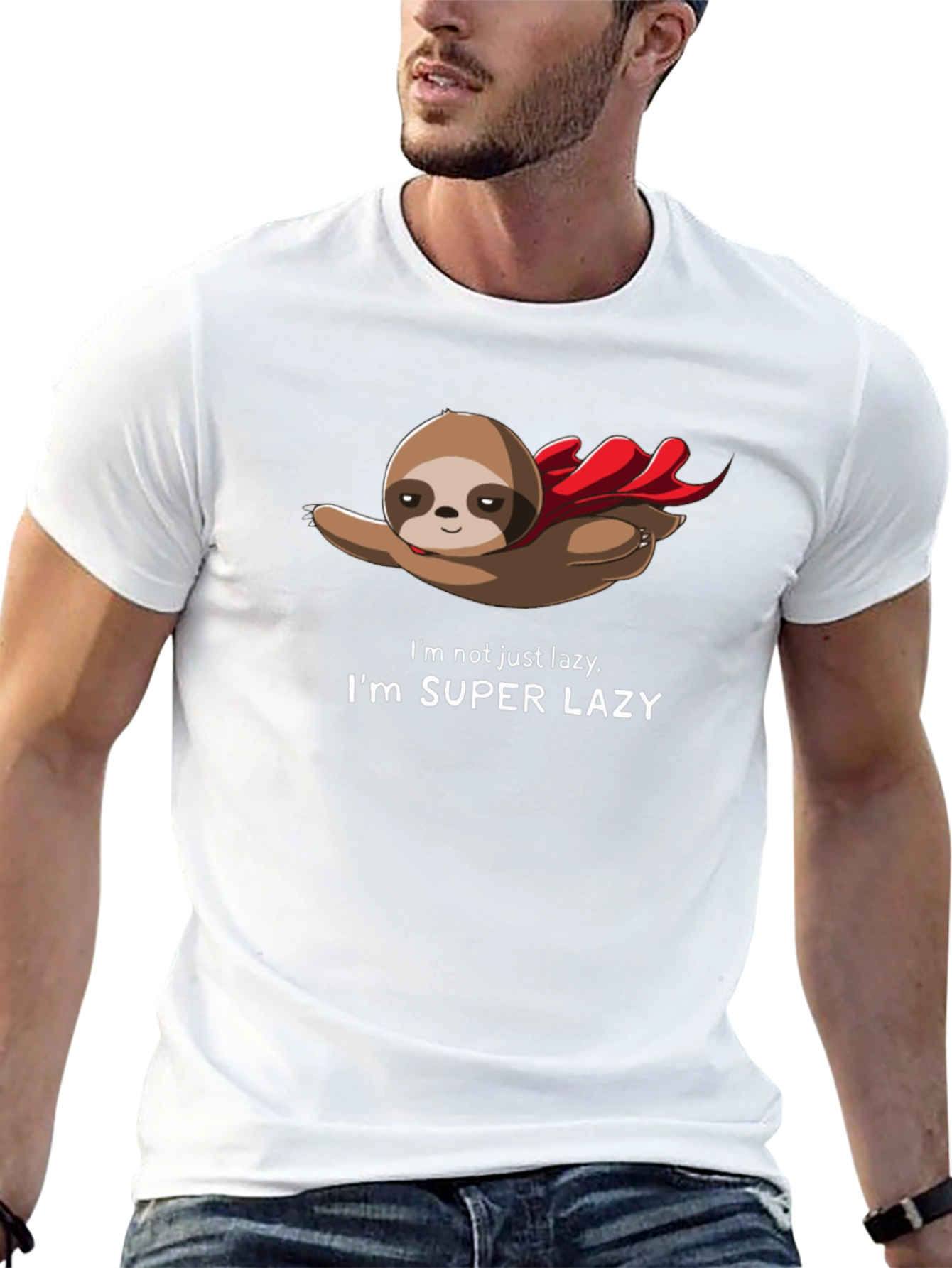 Black Super Lazy Sloth T-Shirt - Funny Animal Tee view 13