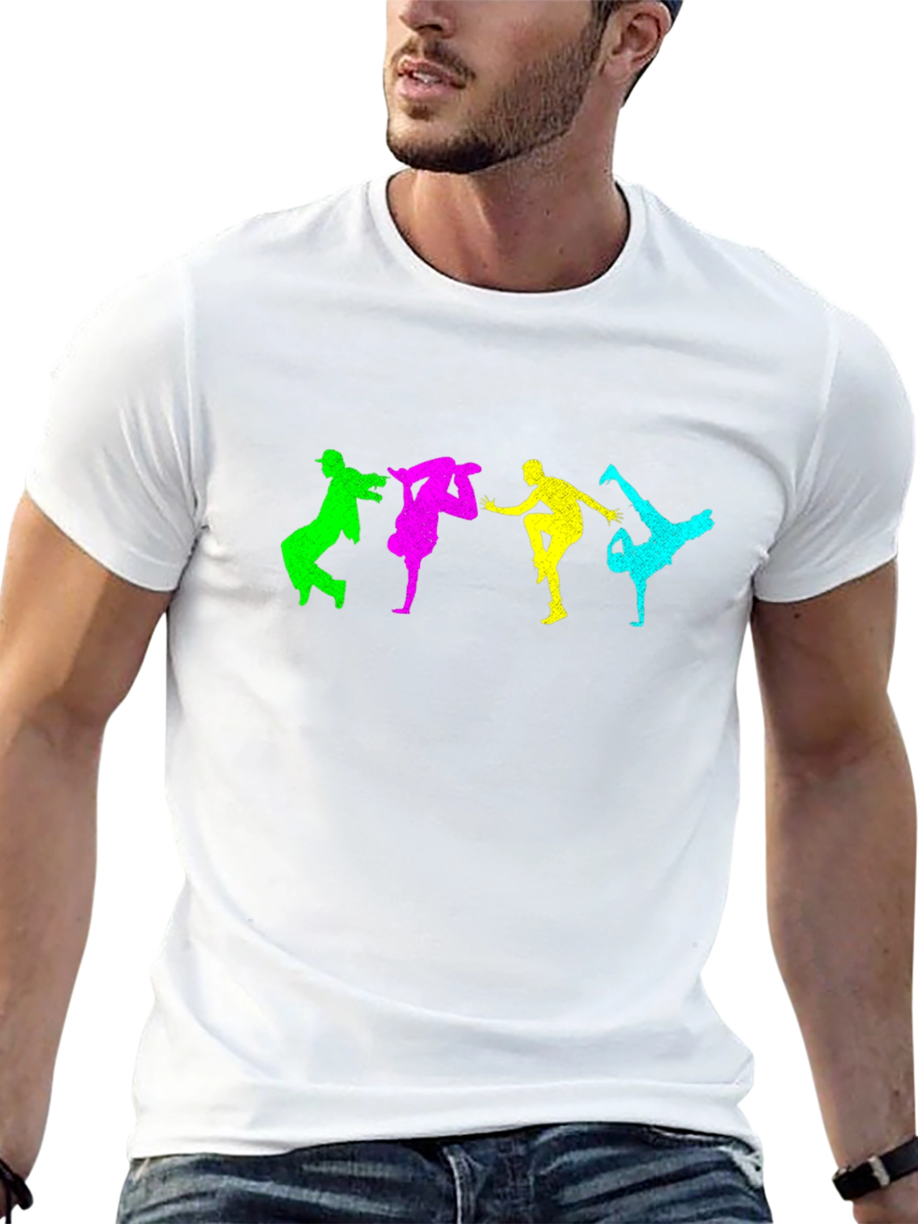 Black Colorful Breakdance Graphic T-Shirt view 13