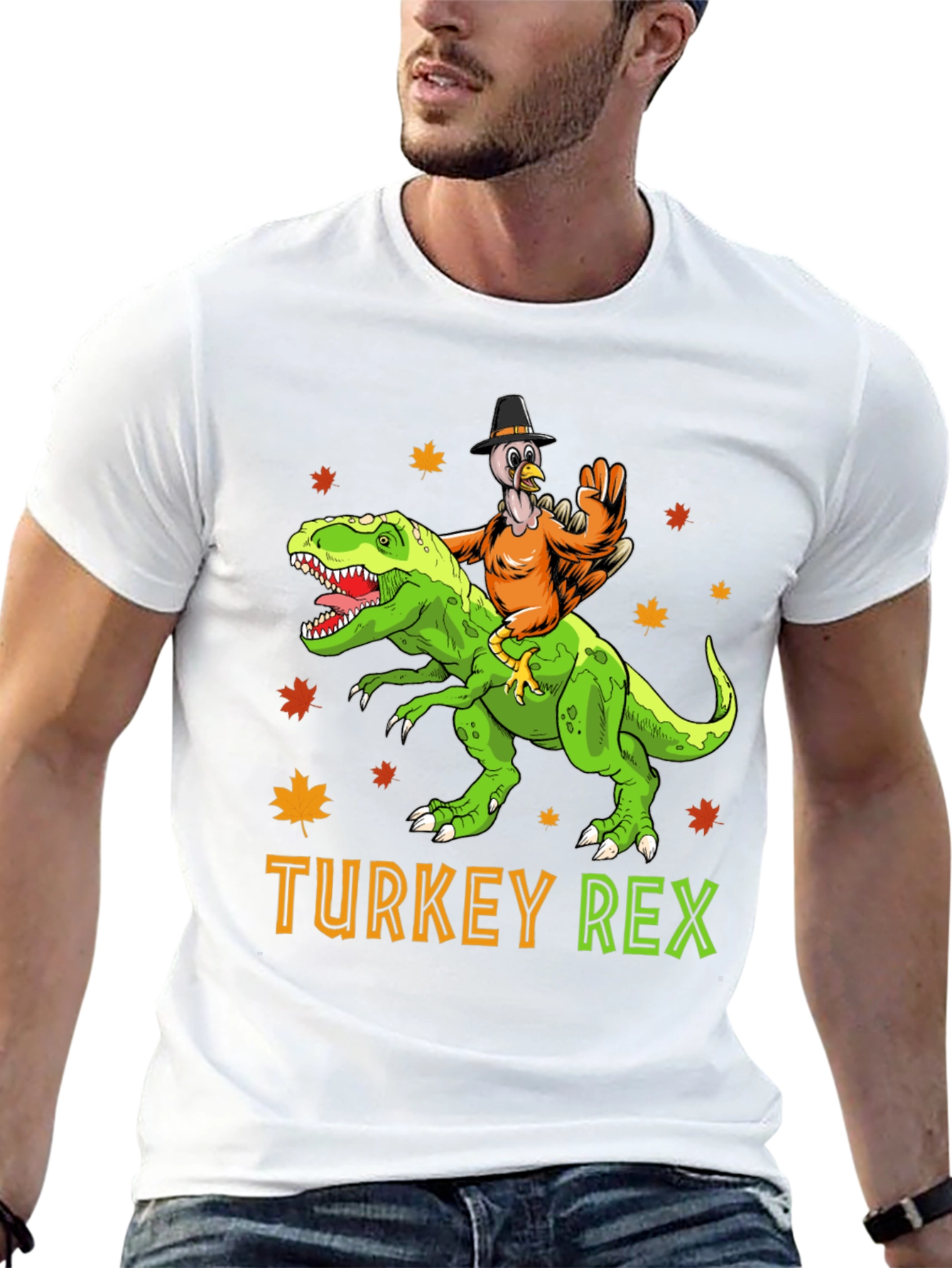Turkey Rex T-Shirt: Thanksgiving Dinosaur Tee - 13