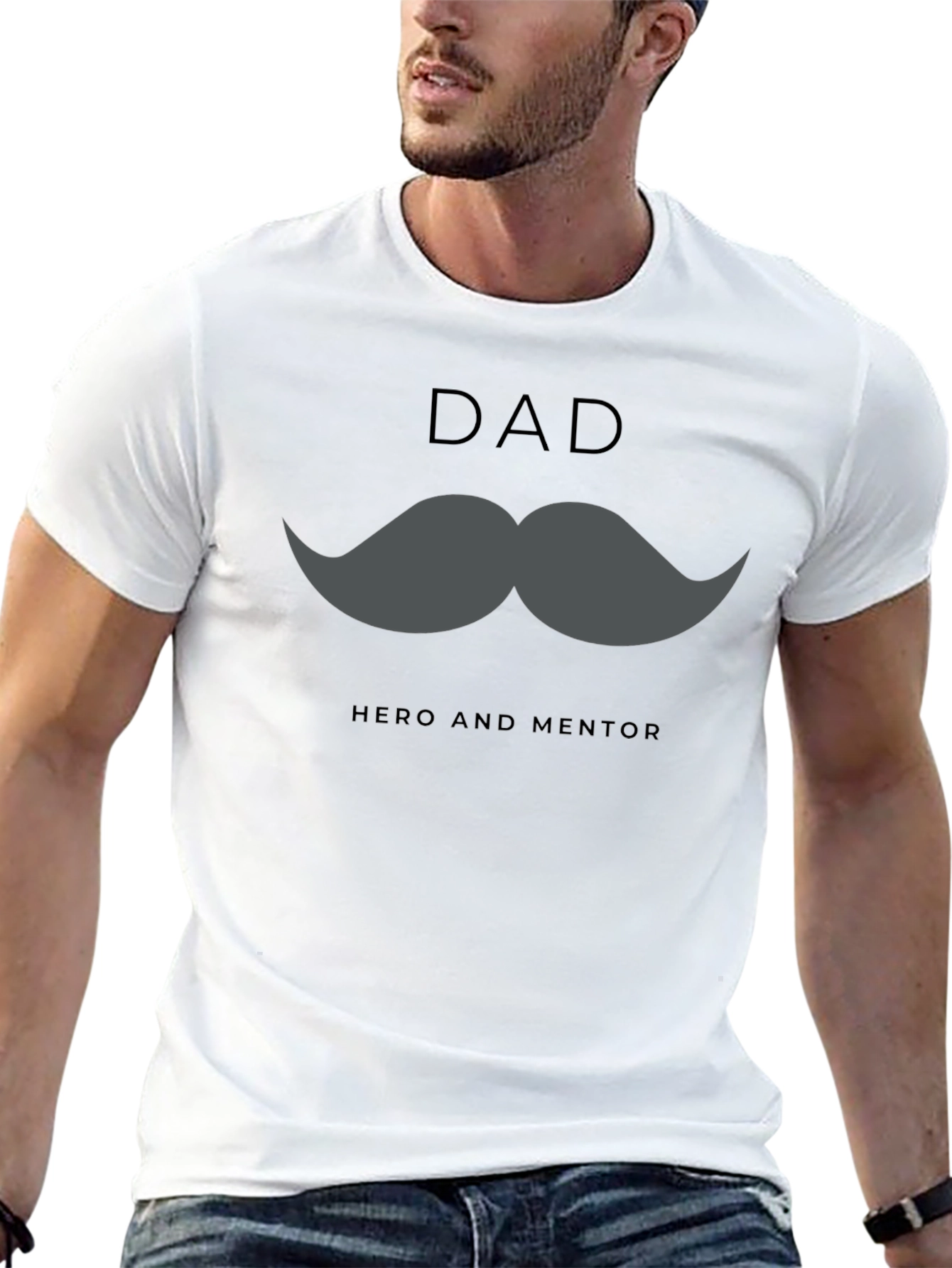 Black Dad Hero & Mentor Graphic T-Shirt - Black view 13