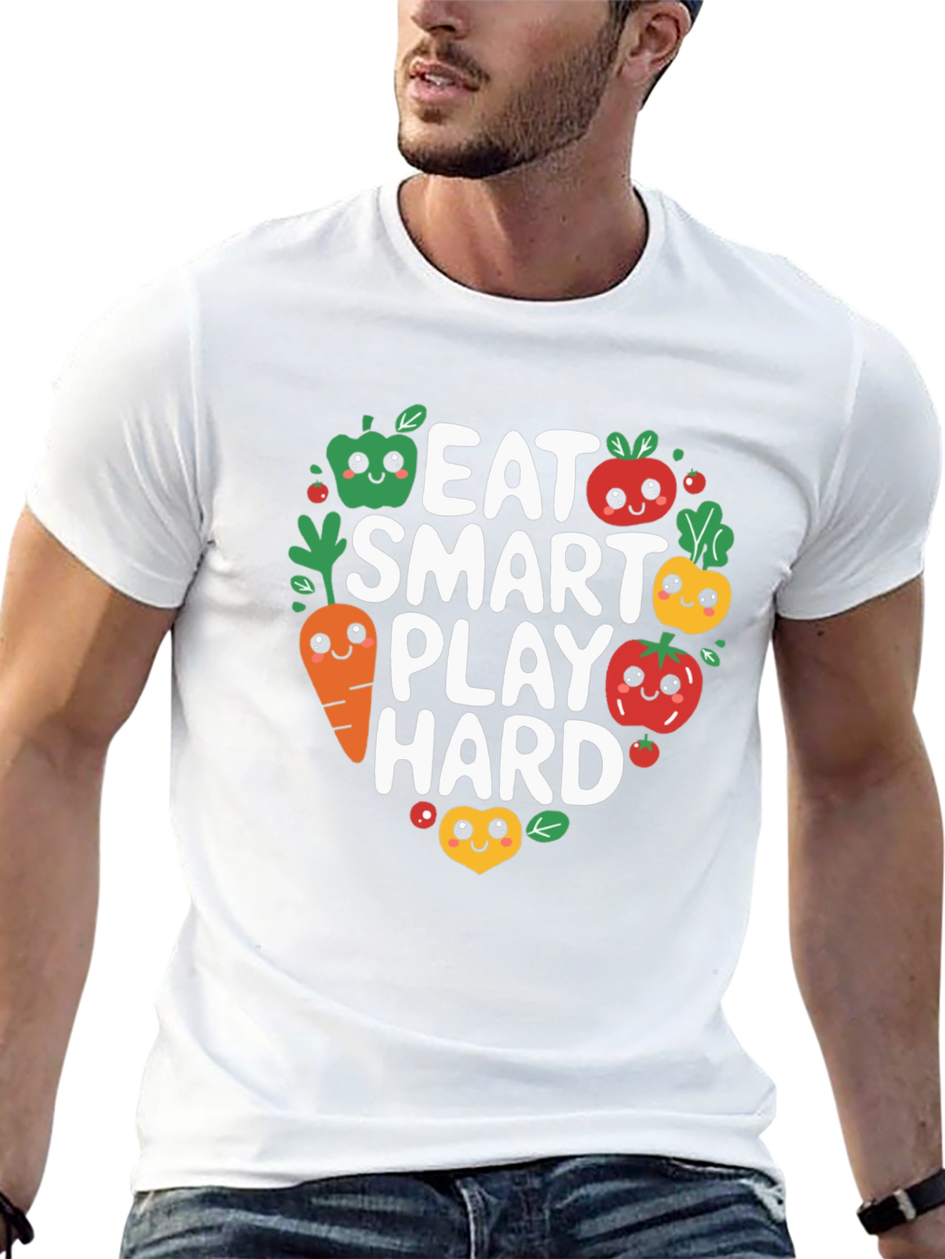 Black Eat Smart Play Hard T-Shirt view 13