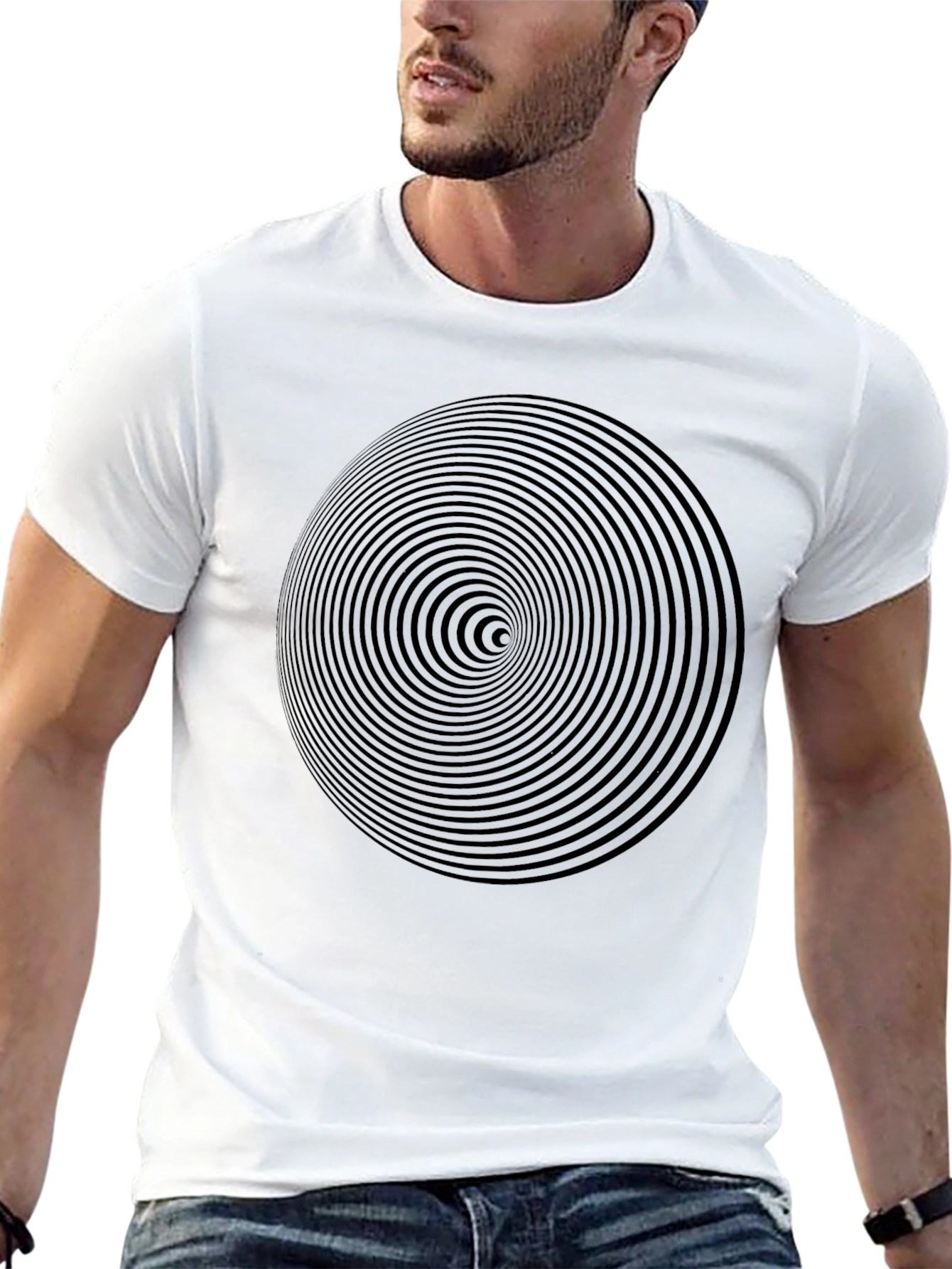 Black Hypnotic Black Spiral Graphic Tee view 13