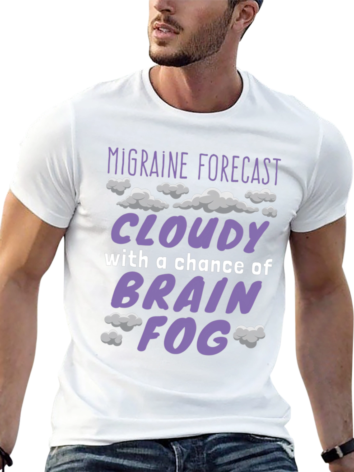 Black Migraine Forecast Funny Graphic T-Shirt view 13