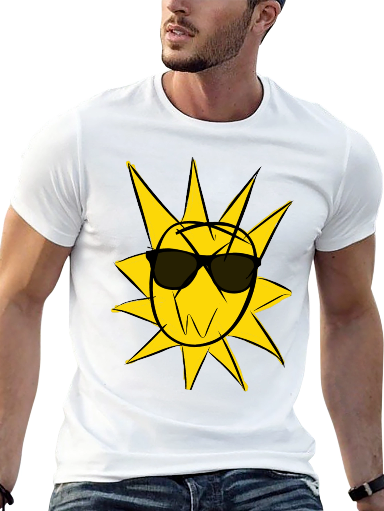 Black Cool Sun Graphic Black T-Shirt view 13