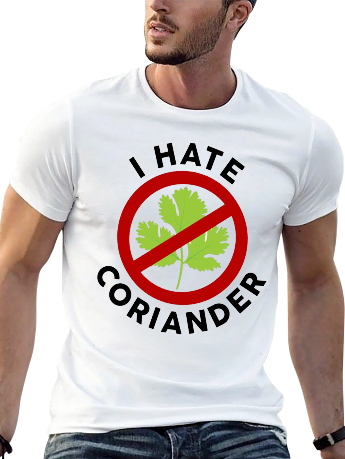 Black I Hate Coriander T-Shirt - Funny Foodie Tee view 13