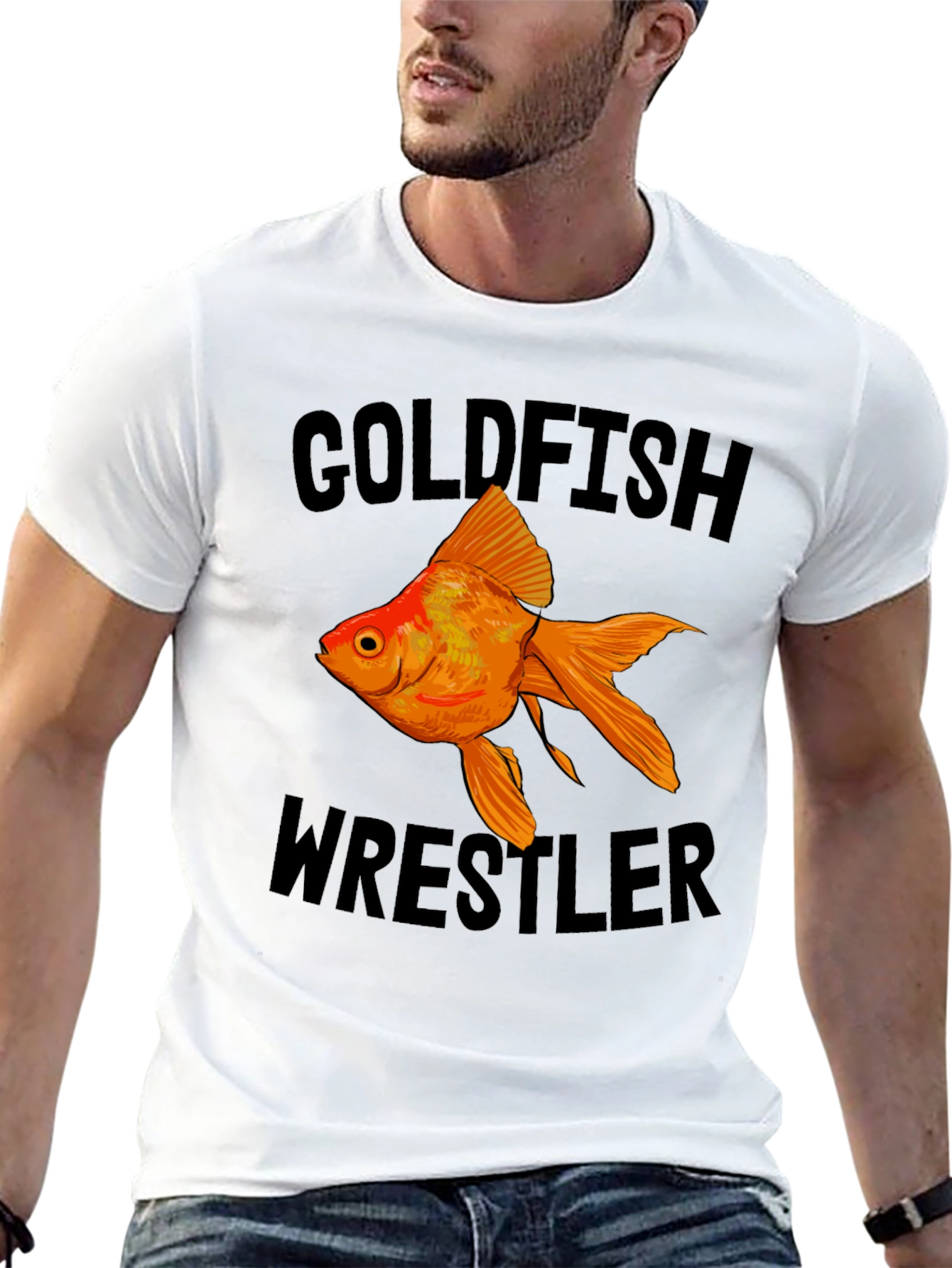 Black Goldfish Wrestler Graphic Tee view 13