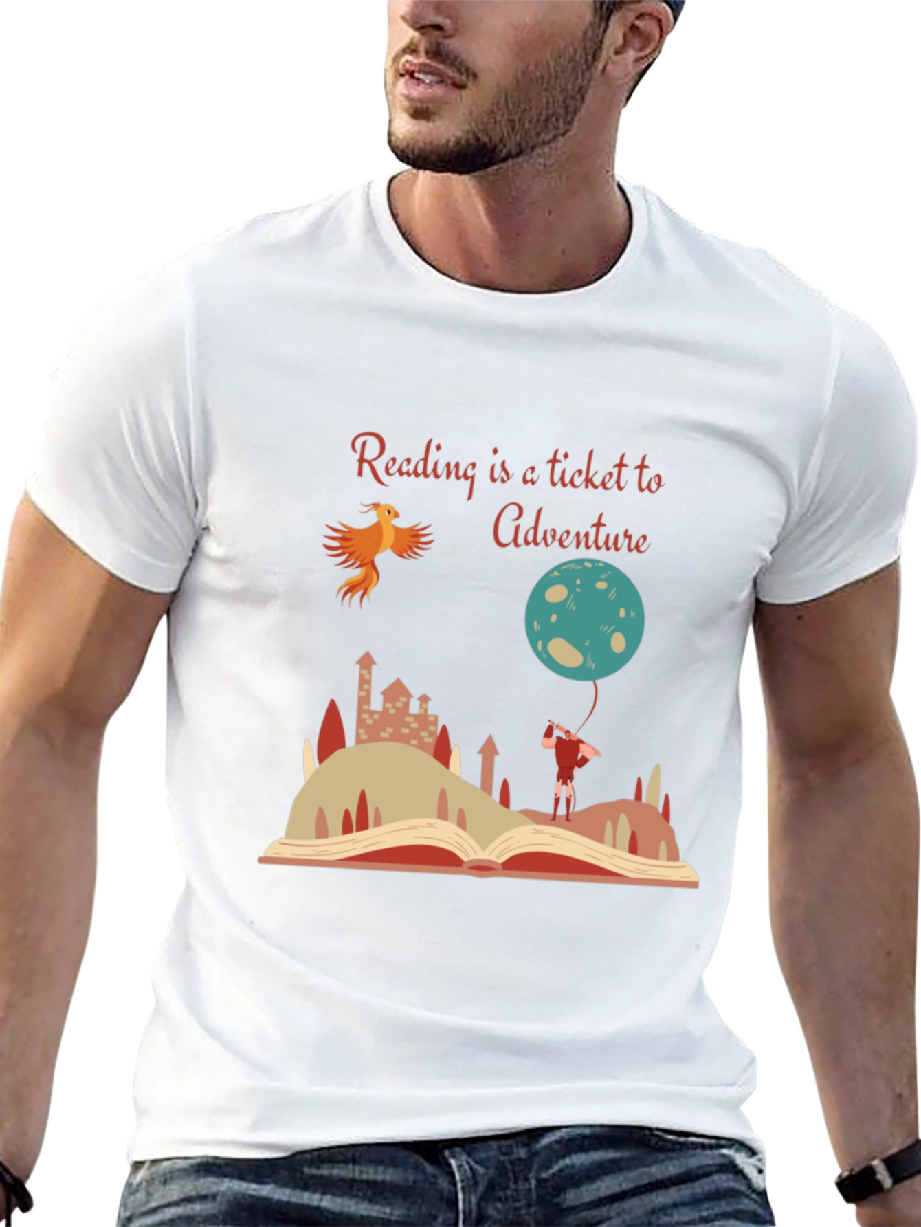 Black Reading Adventure Tee - Book Lover's T-Shirt view 13