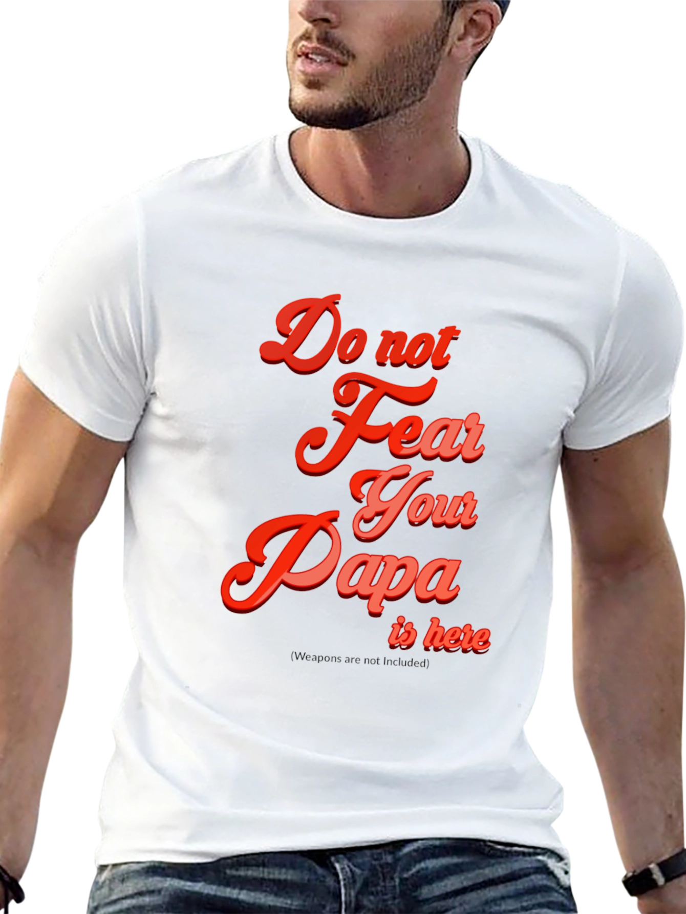 Black Do Not Fear Papa T-Shirt - Black Cotton Blend view 13