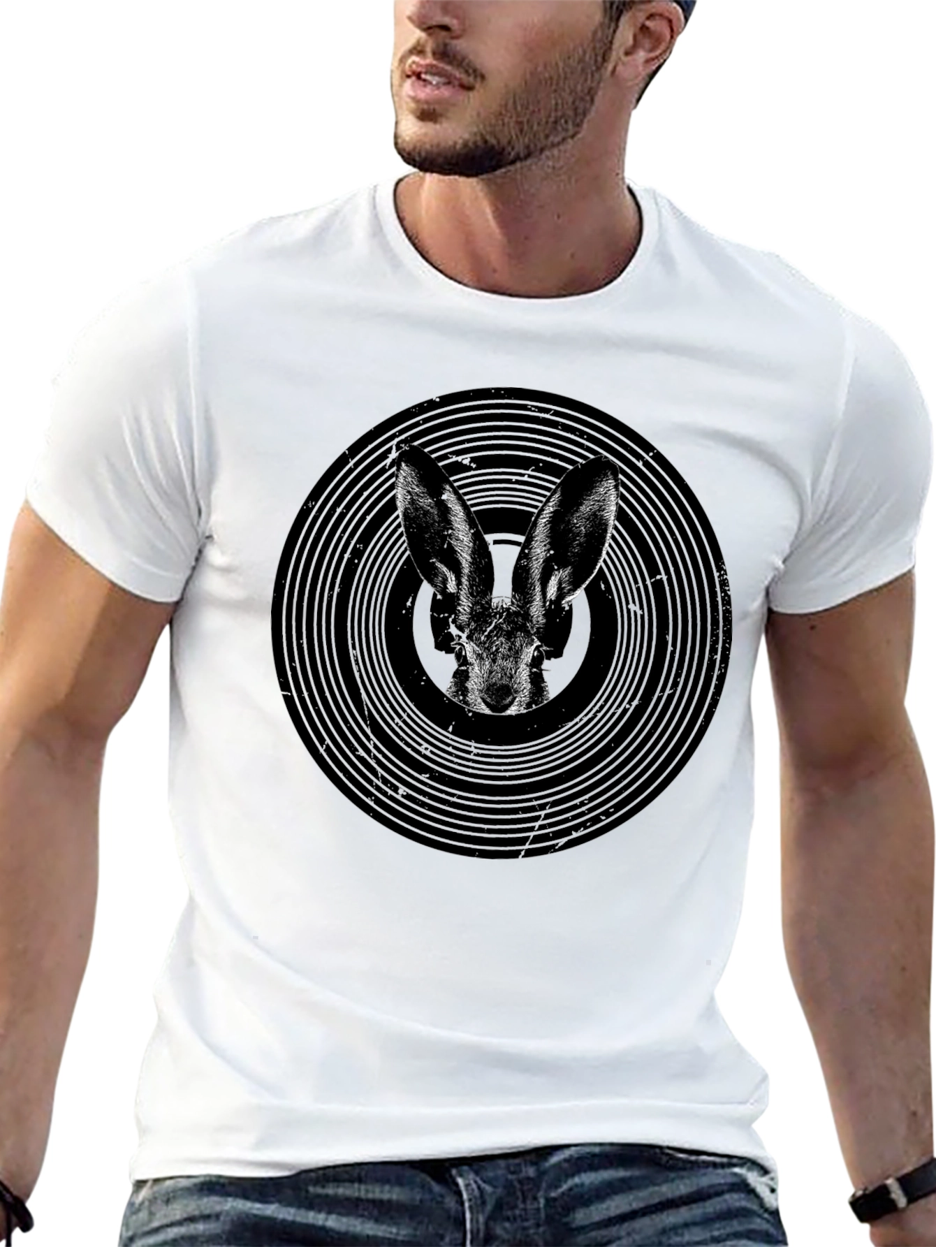 Black Hare Vinyl Graphic T-Shirt - Black view 13