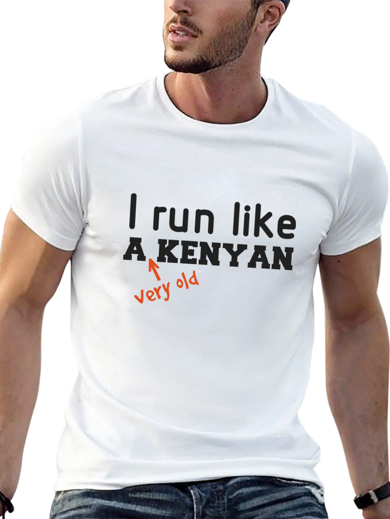 Black I Run Like a Kenyan Very Old T-Shirt view 13