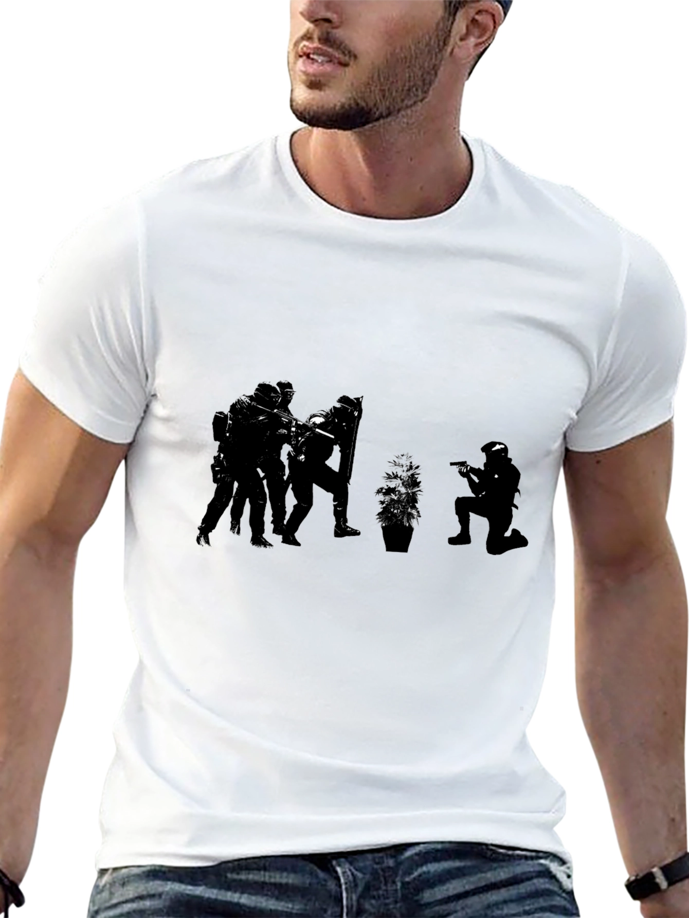 Black Tactical Squad Black Graphic T-Shirt view 13