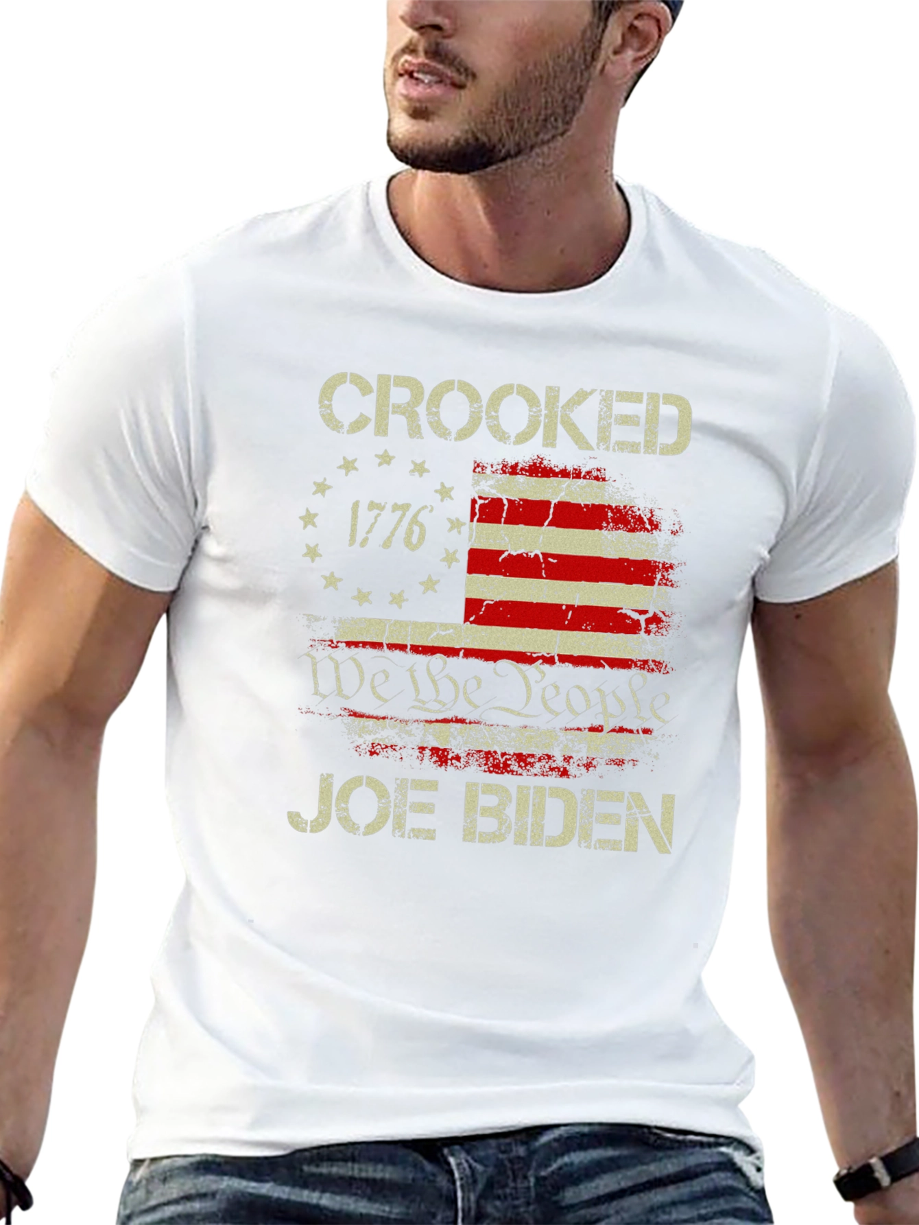 Black Crooked Joe Biden Graphic T-Shirt view 13