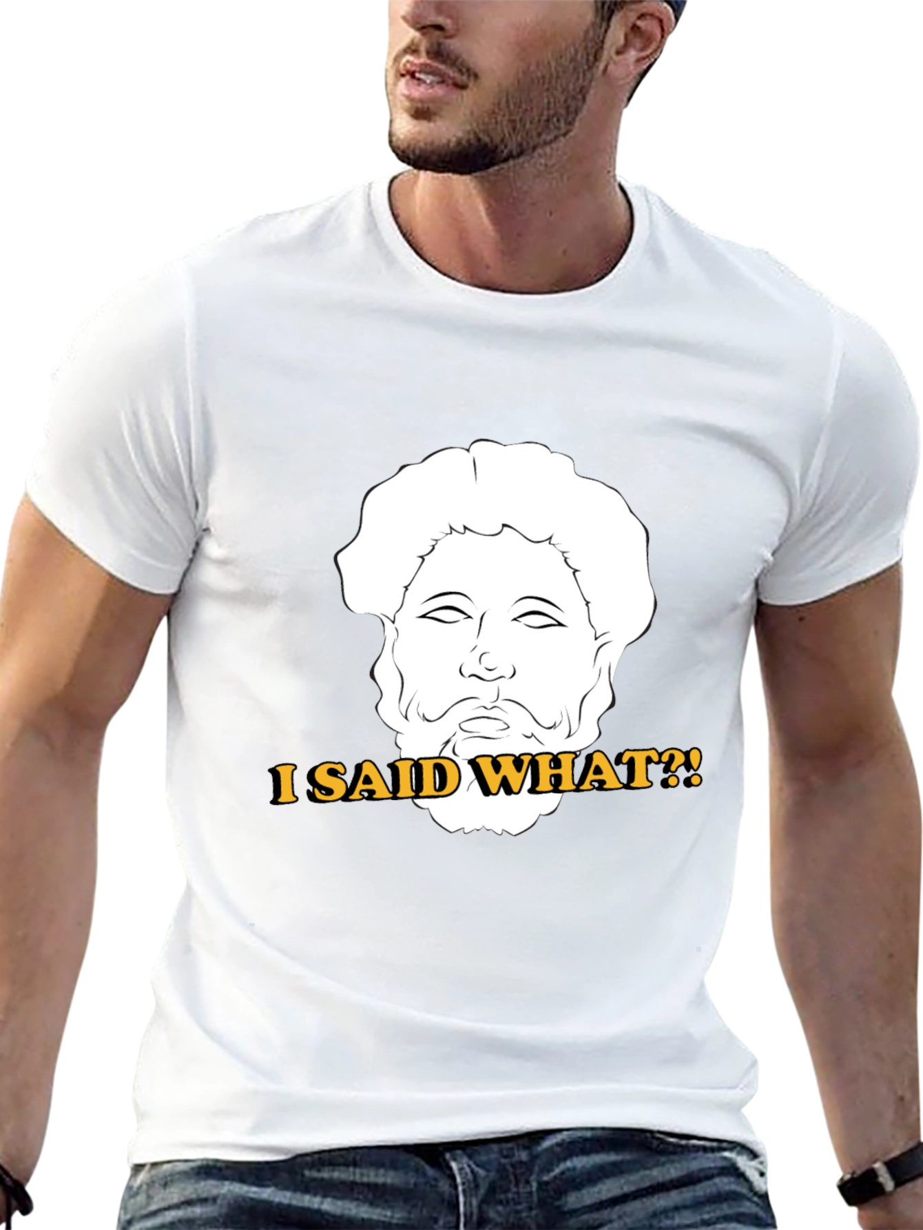 Black I Said What?! T-Shirt - Marcus Aurelius Graphic Tee view 13