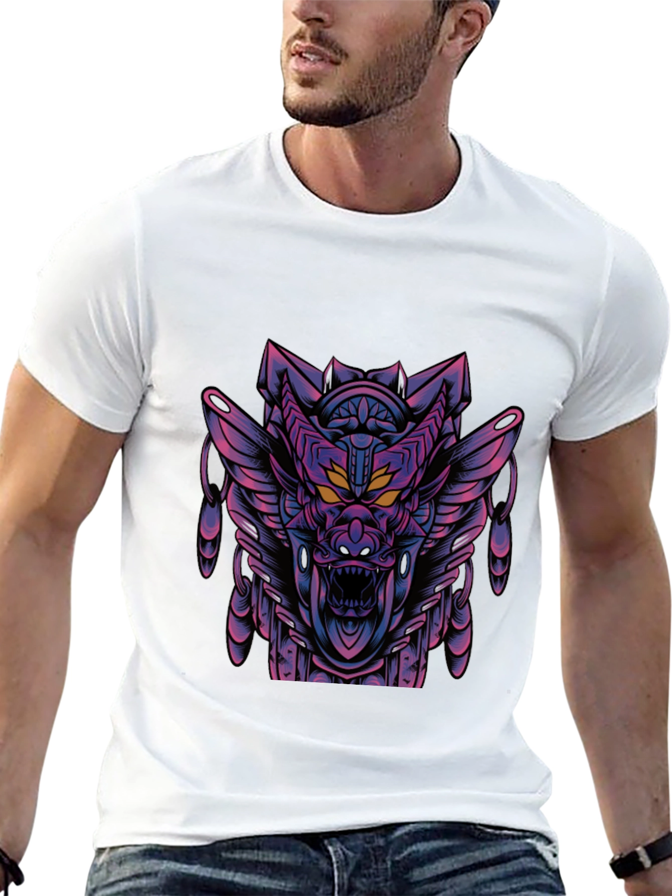 Black Cyberpunk Dragon Graphic Tee - Dark Style view 13