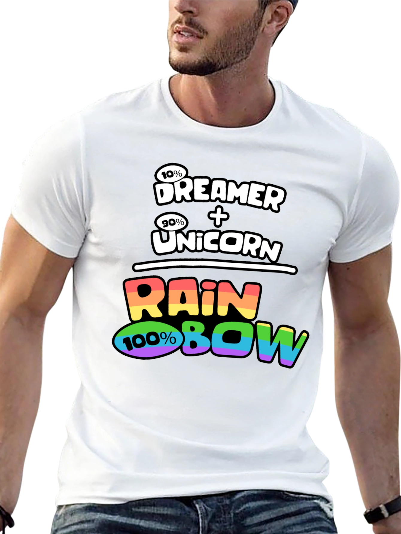 Black Dreamer Unicorn Rainbow Graphic T-Shirt view 13