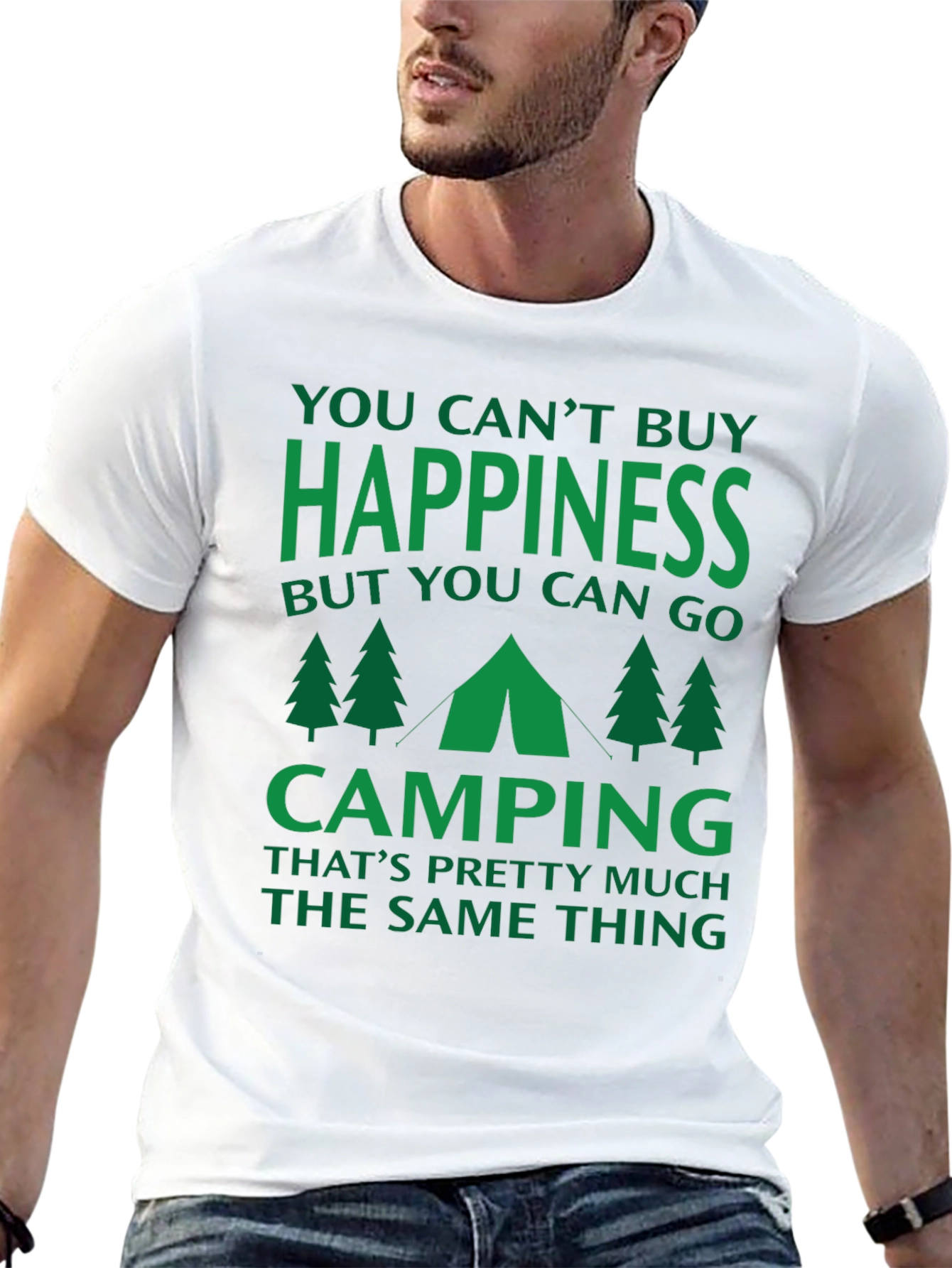 Black Camping Happiness Graphic Tee view 13
