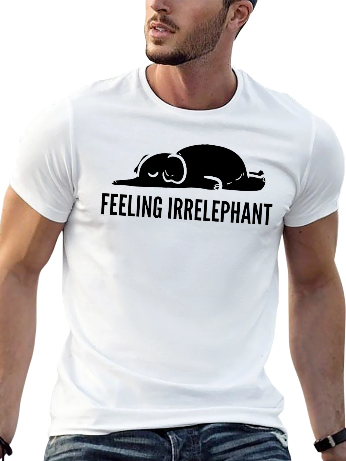 Black Feeling Irrelephant T-Shirt - Funny Graphic Tee view 13