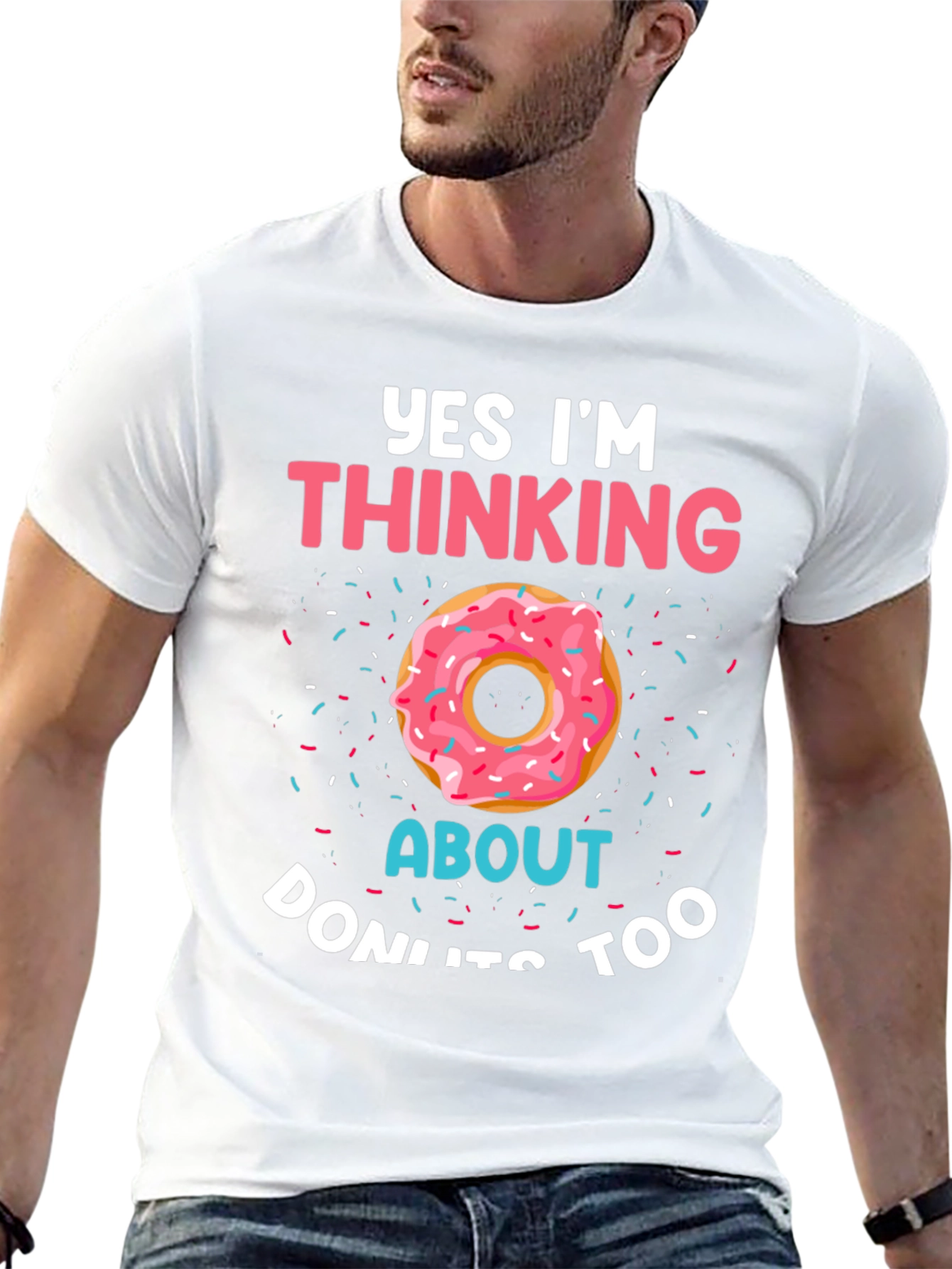 Black Yes, I'm Thinking About Donuts T-Shirt view 13