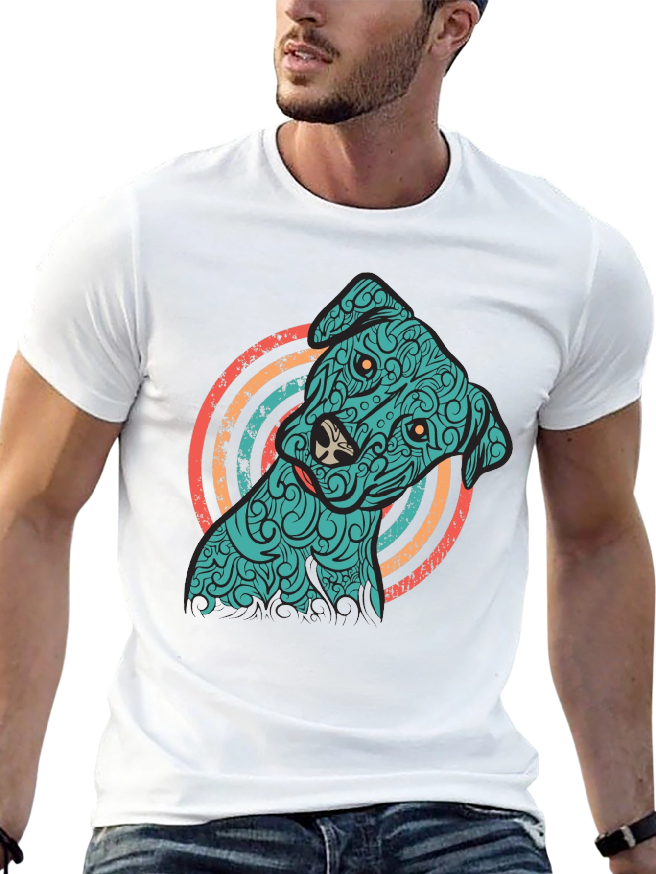 Black Dog Graphic Tee - Men's Short Sleeve Crew Neck Shirt view 13