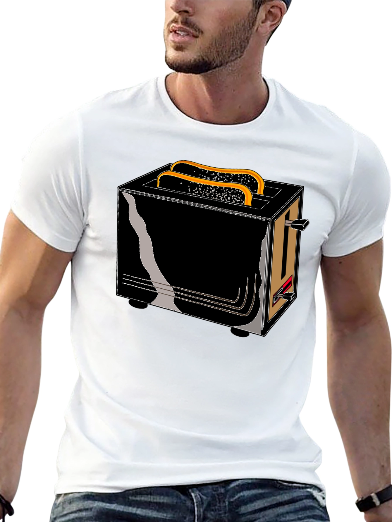 Black Toaster Graphic Tee - Breakfast Humor T-Shirt view 13