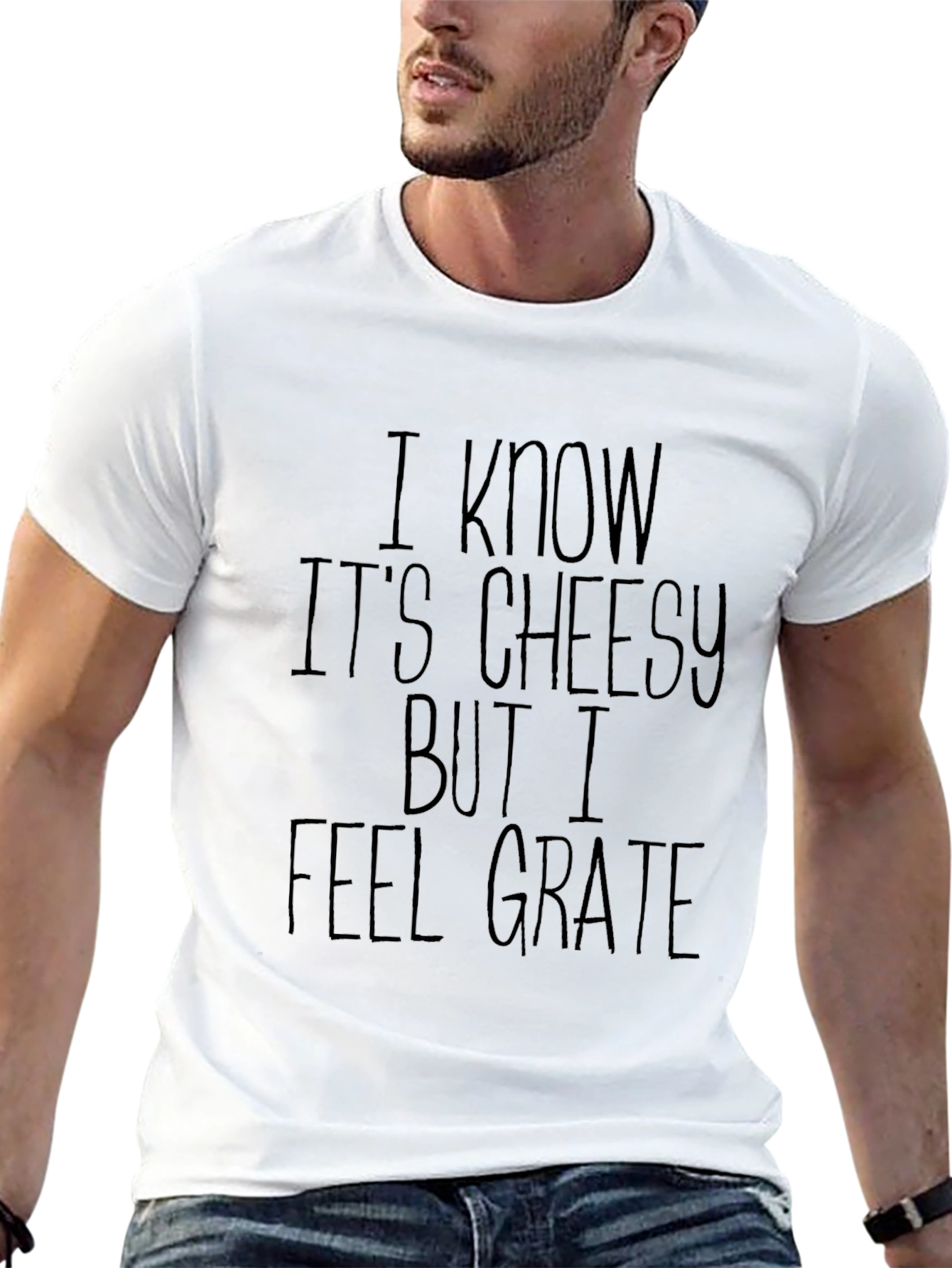 Black Cheesy Grate Pun T-Shirt - Black view 13