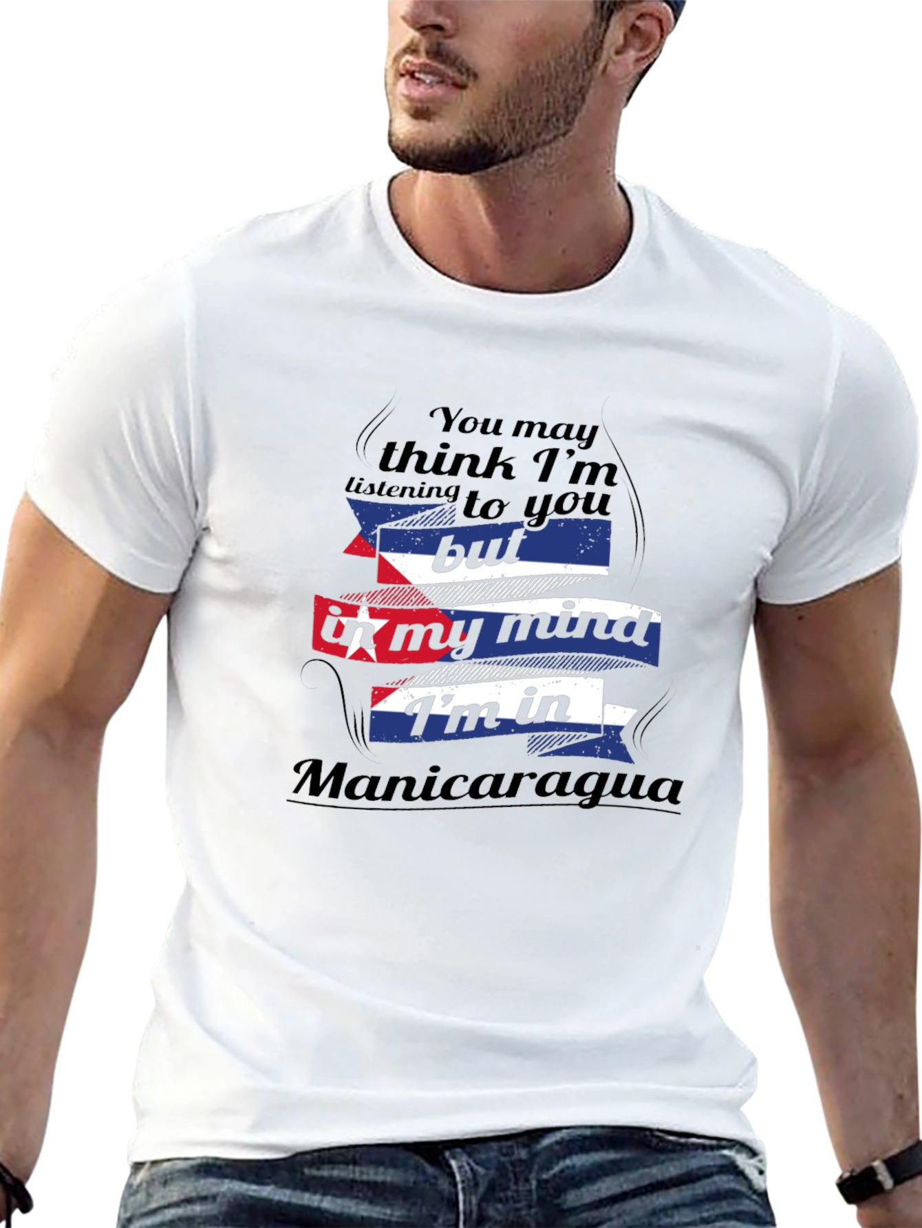 Black Manicaragua Mind T-Shirt - Funny Travel Tee view 13
