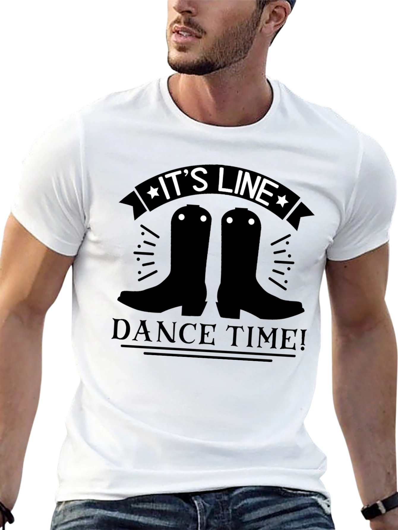 Black Line Dance Time T-Shirt - Country Western Style view 13