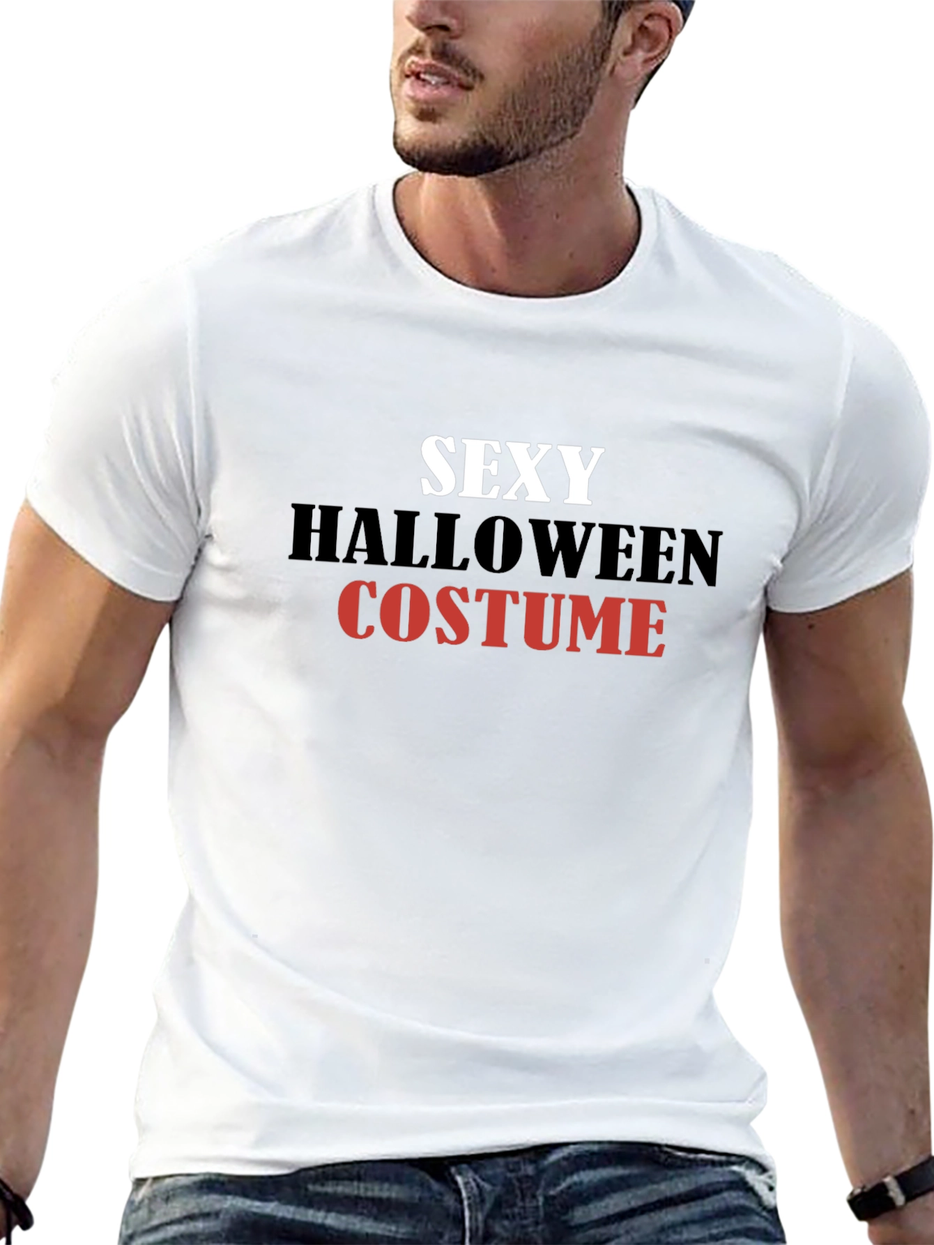 Black Sexy Halloween Costume Graphic T-Shirt view 13
