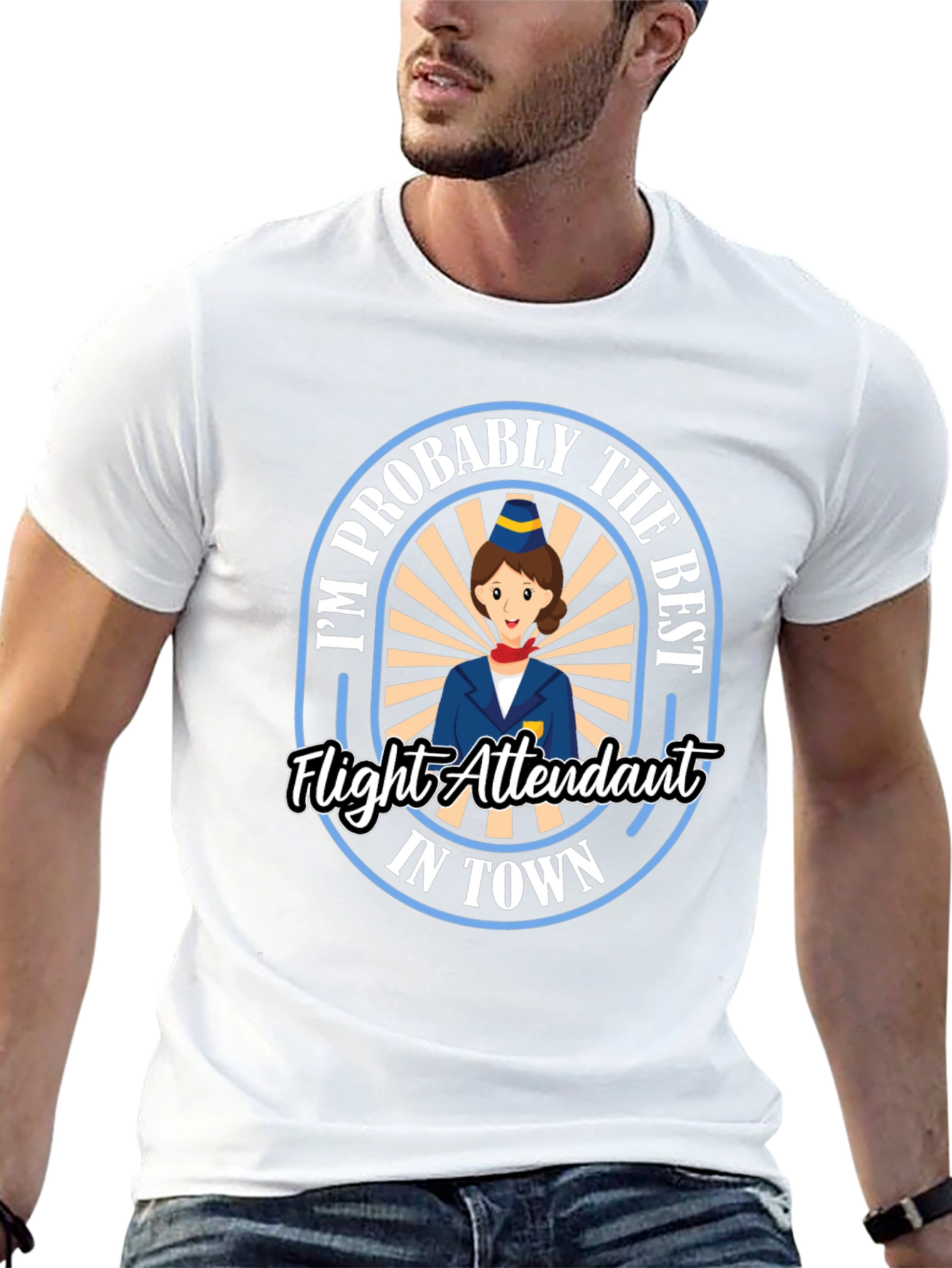Black Best Flight Attendant T-Shirt view 13