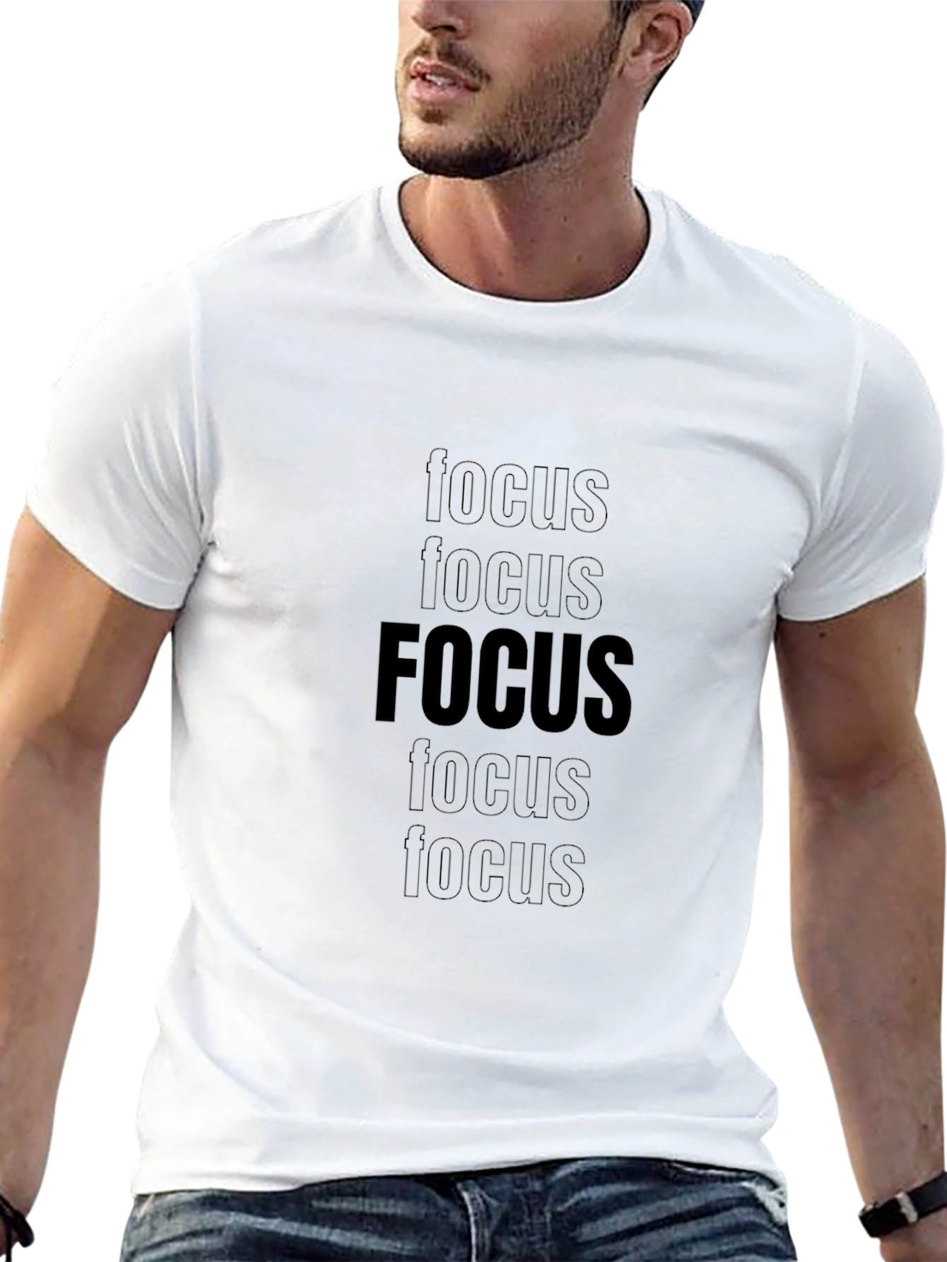 Black Focus Graphic Black Tee view 13