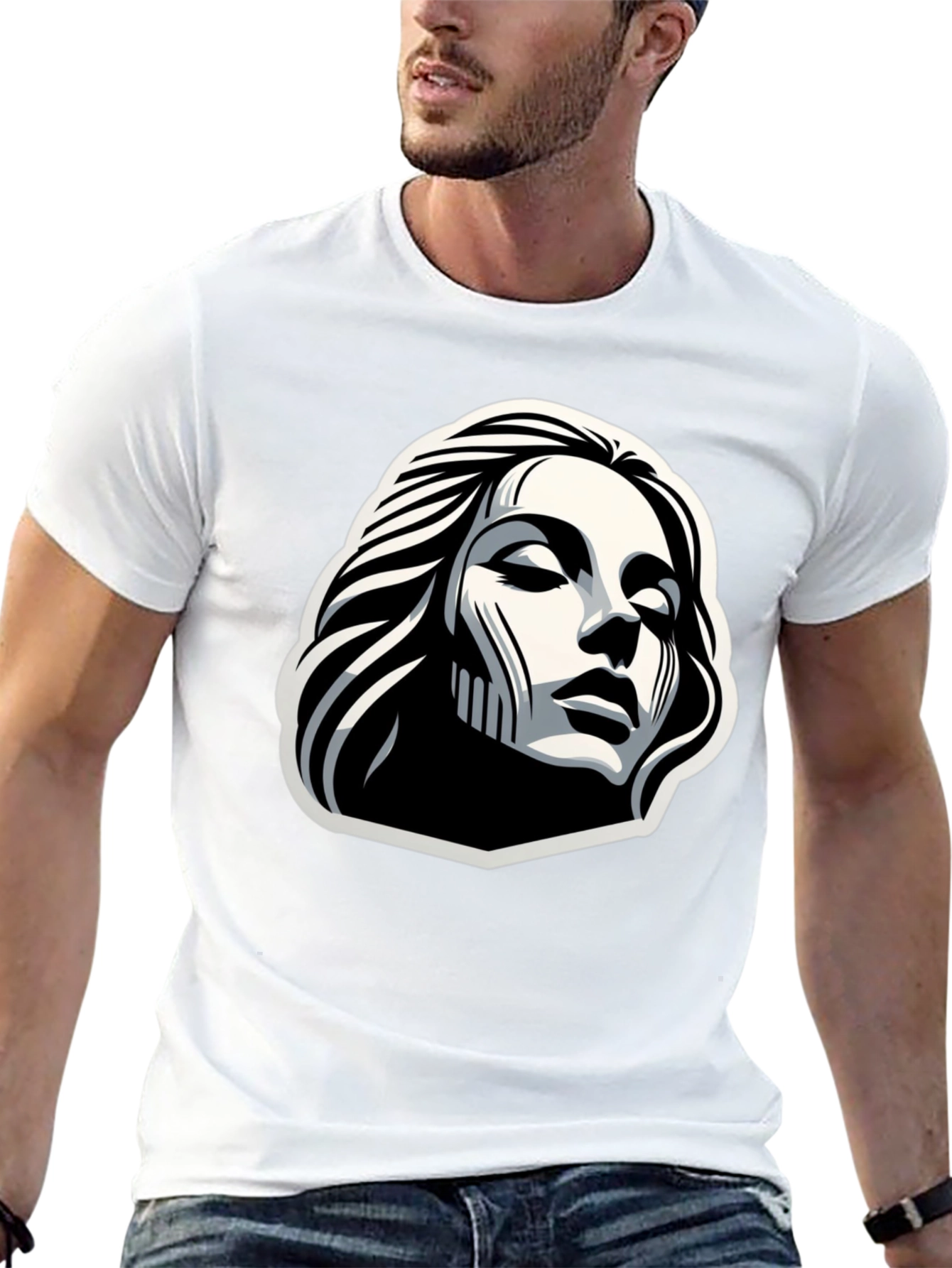 Black Monochrome Art Tee view 13