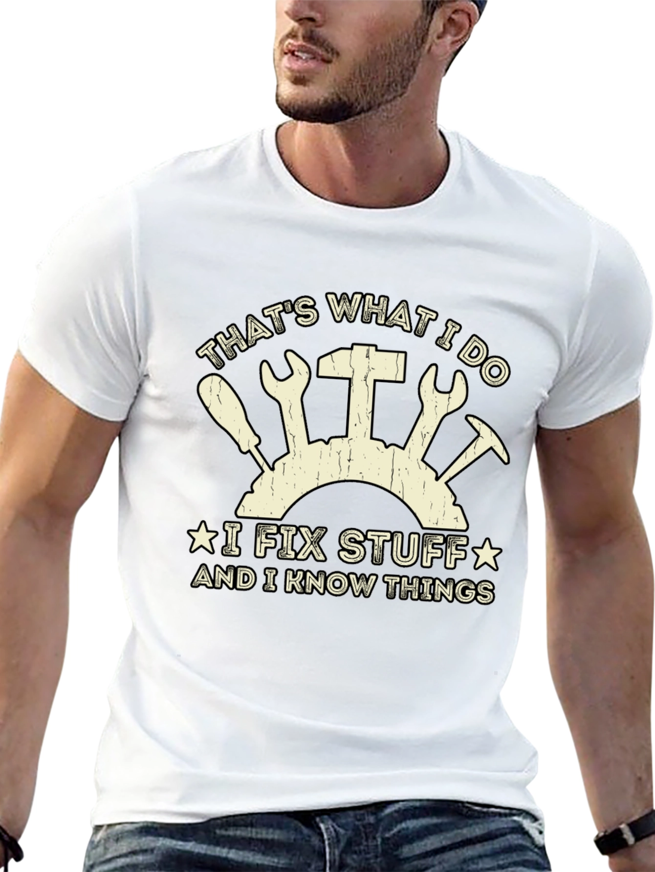 Black I Fix Stuff T-Shirt - Funny Gift for Handyman view 13