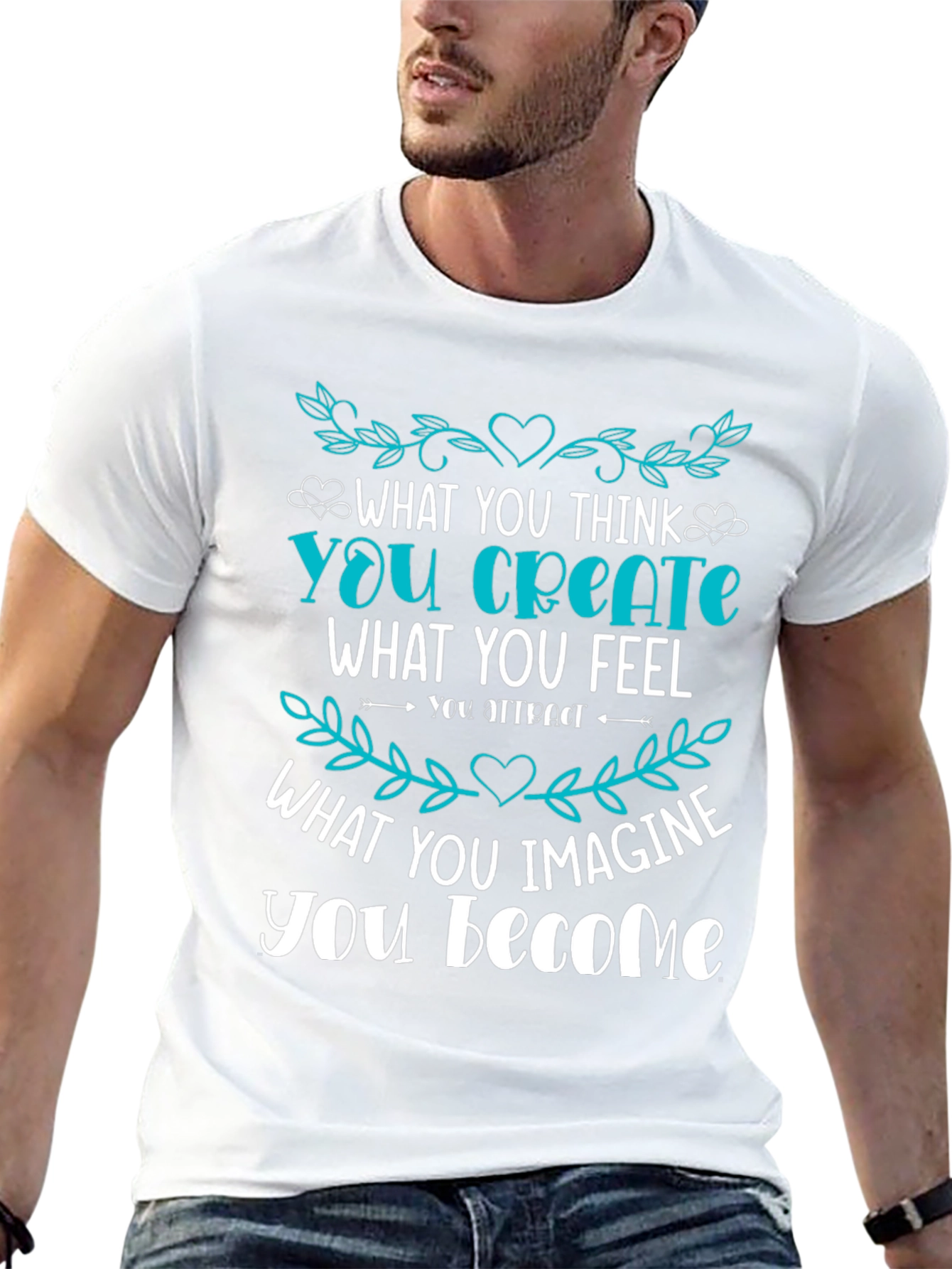 Black Inspirational Graphic T-Shirt - Create Your Reality view 13