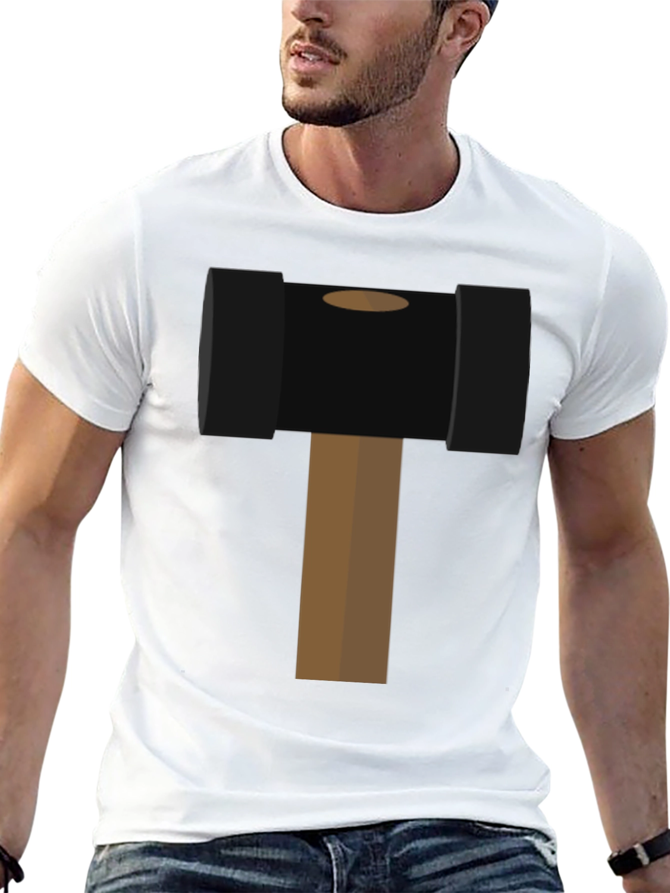 Black Hammer Time Graphic Tee - Novelty Black T-Shirt view 13