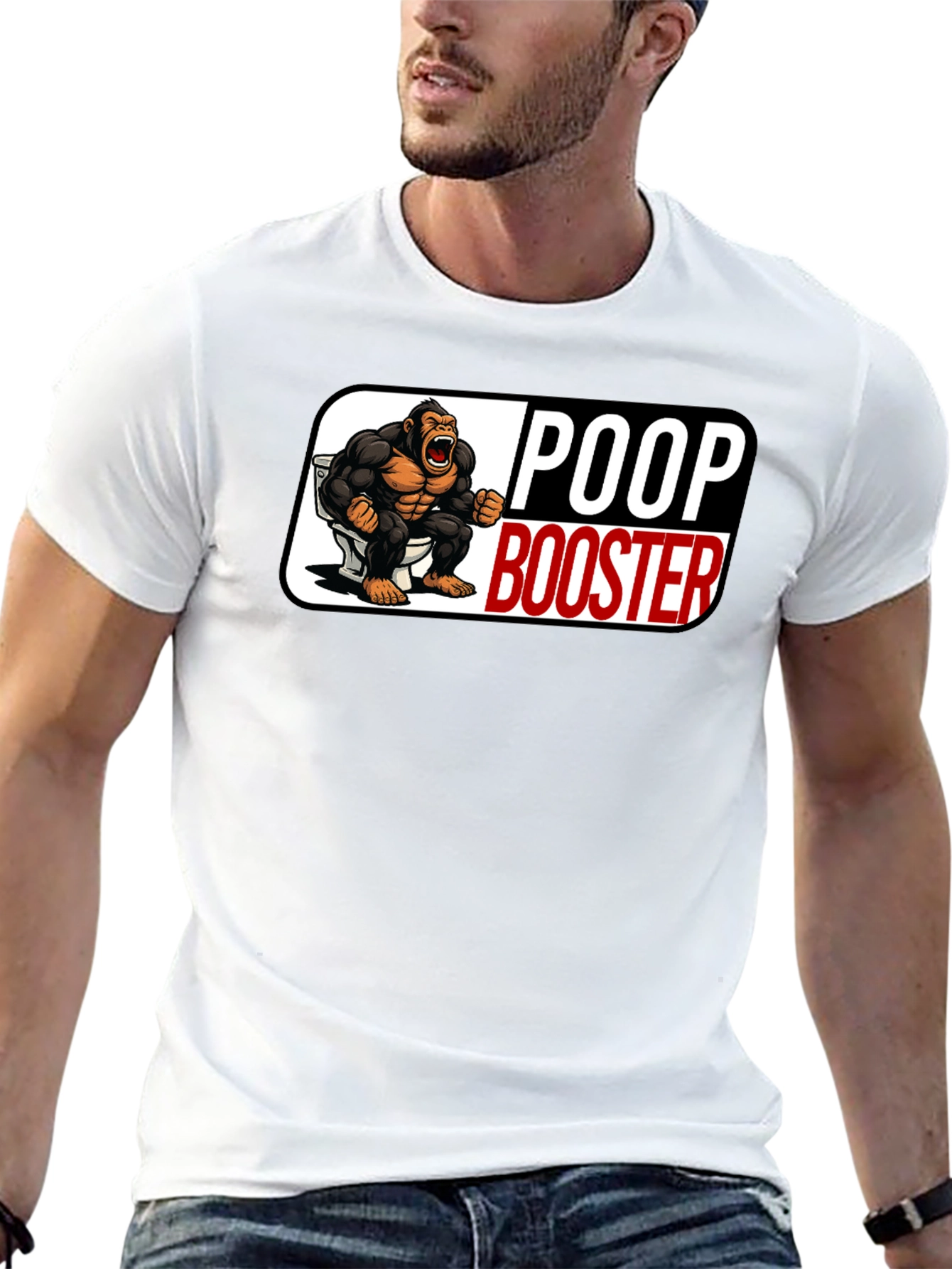 Black Poop Booster Gorilla Graphic T-Shirt view 13