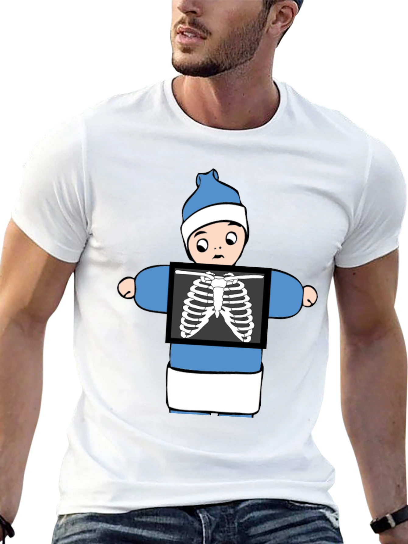 Black Funny X-Ray Baby T-Shirt view 13