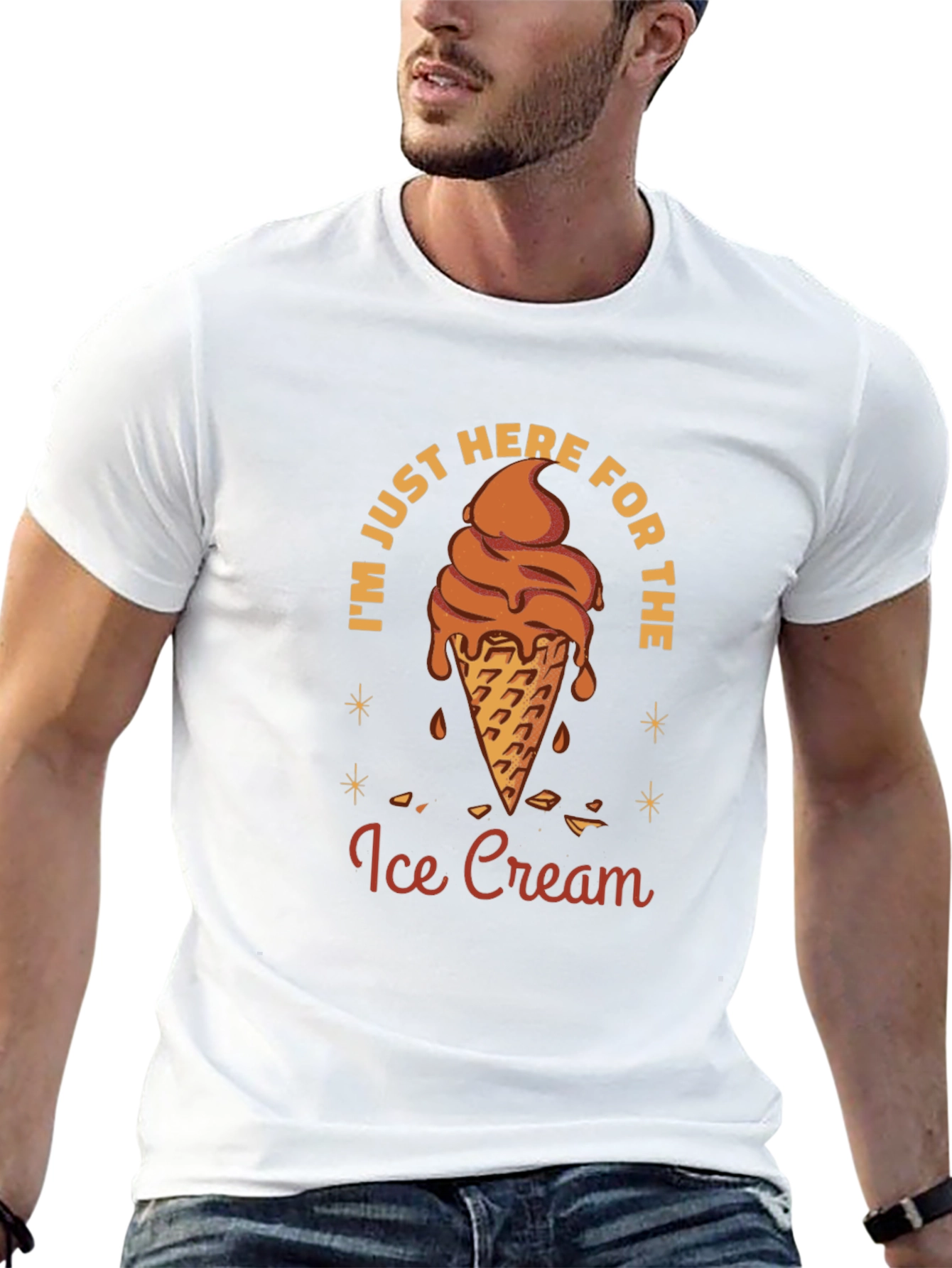 Black Ice Cream Lover Graphic Tee - "Just Here For The Ice Cream" view 13