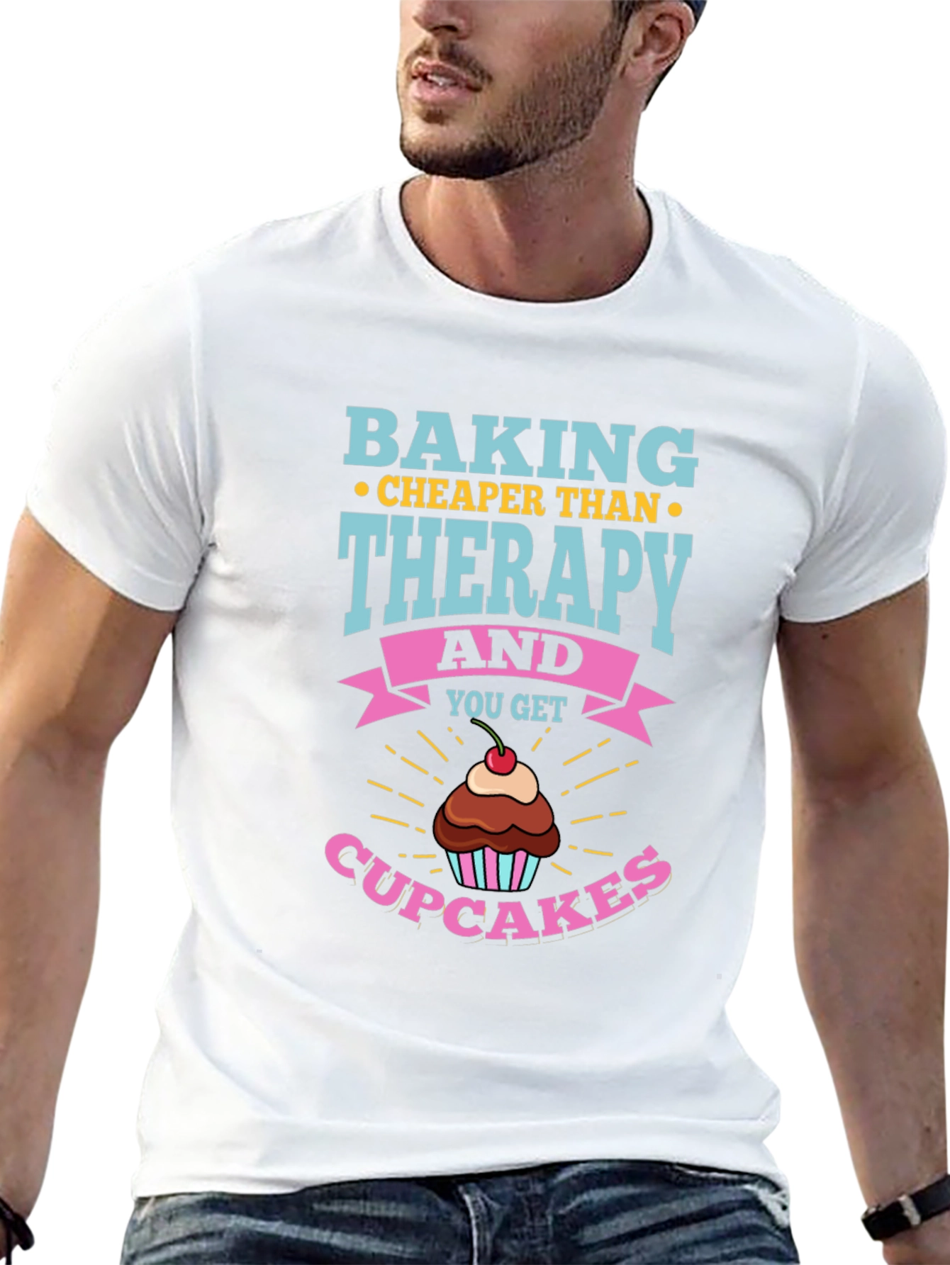 Black Baking Cheaper Than Therapy T-Shirt view 13
