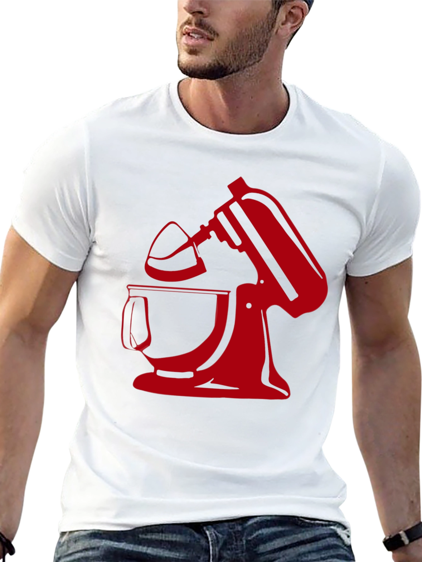 Black Red Mixer Graphic T-Shirt - Baking Enthusiast Apparel view 13