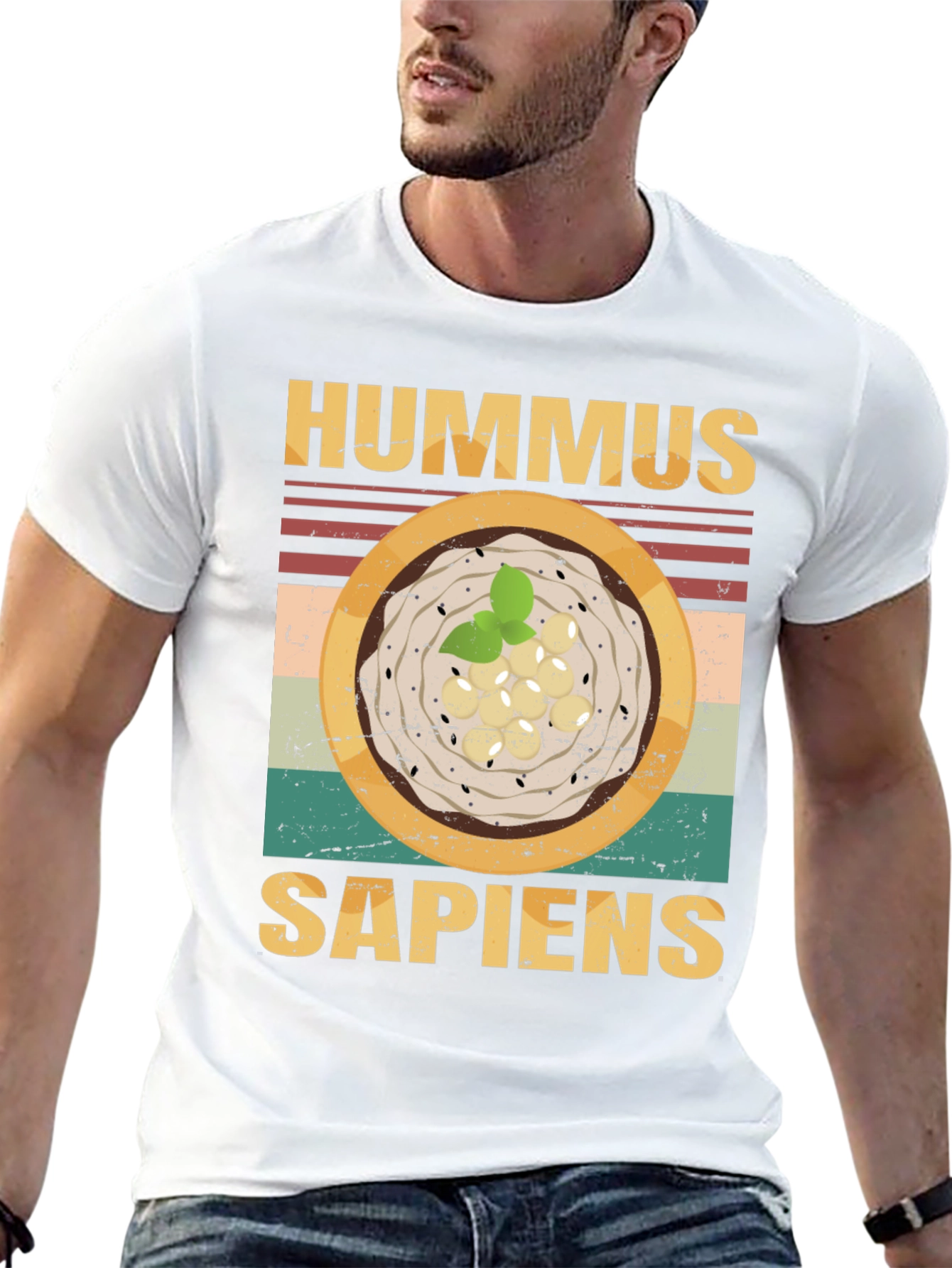 Black Hummus Sapiens Graphic Tee - Funny Food Lover's T-Shirt view 13