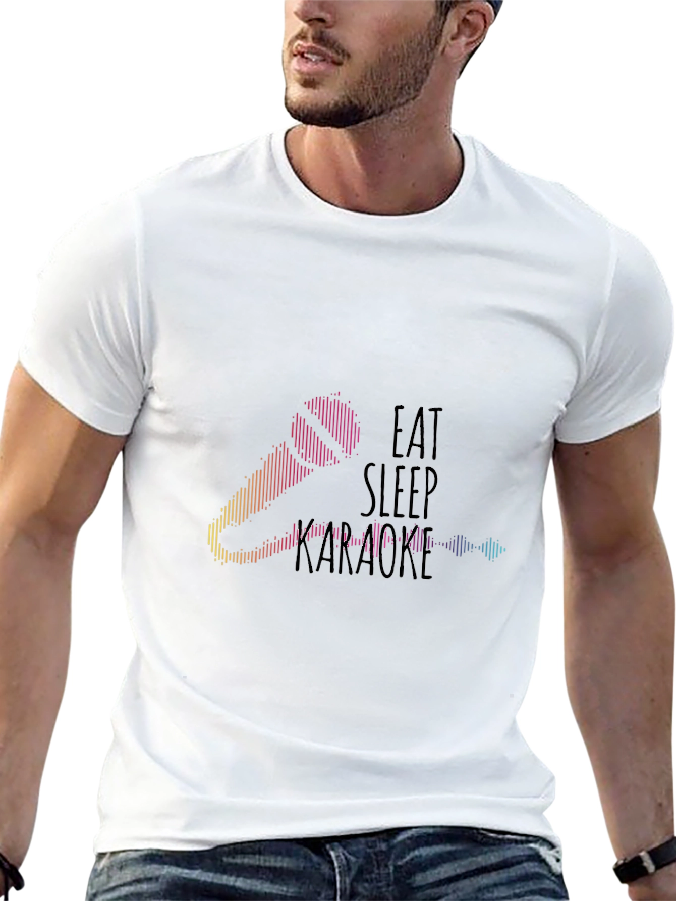 Black Eat Sleep Karaoke T-Shirt - Singer Life Tee view 13