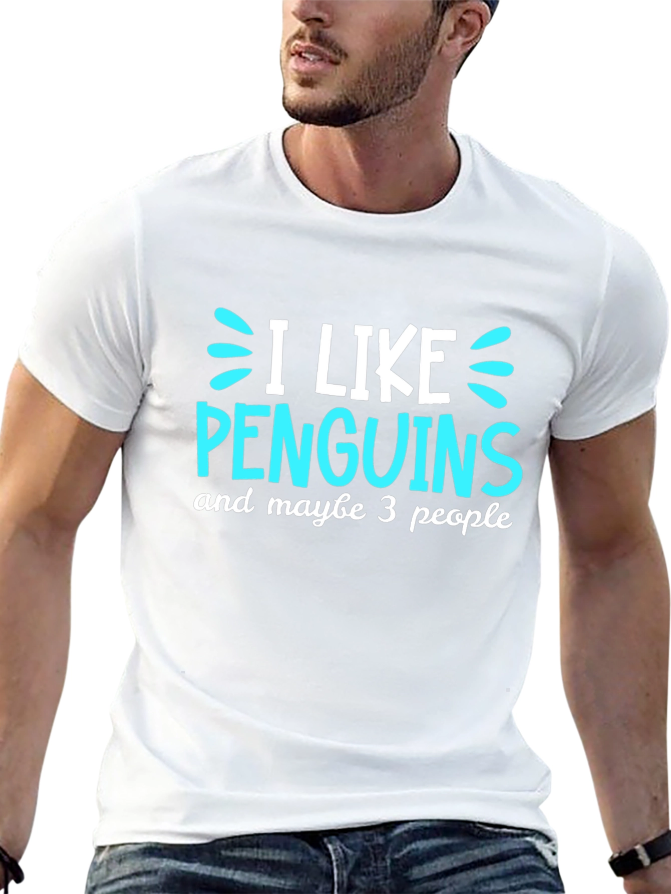 Black Penguin Lover's Tee: I Like Penguins, Maybe 3 People view 13
