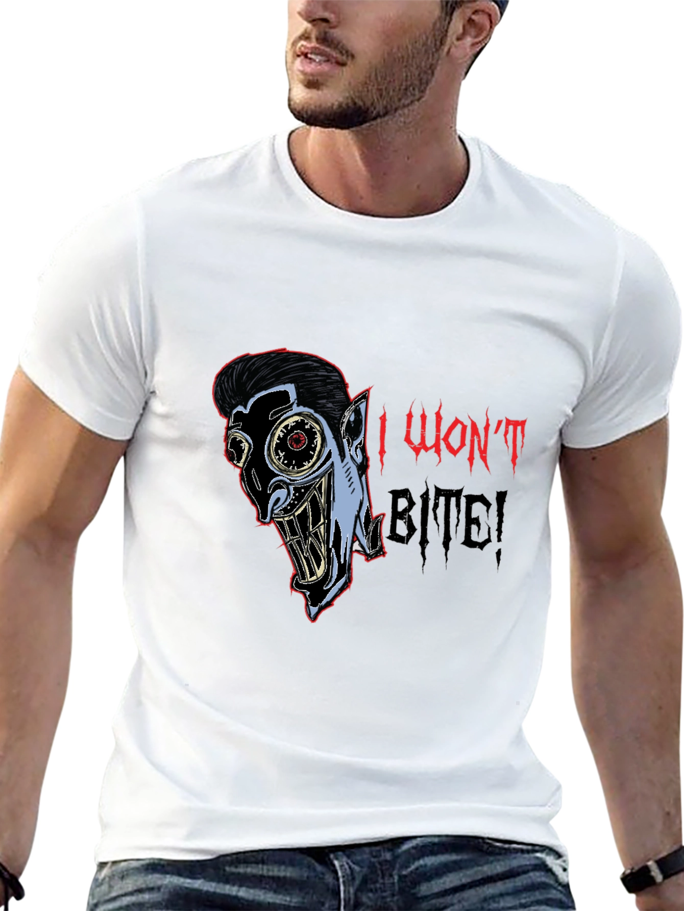 Black I Won't Bite Graphic Tee view 13