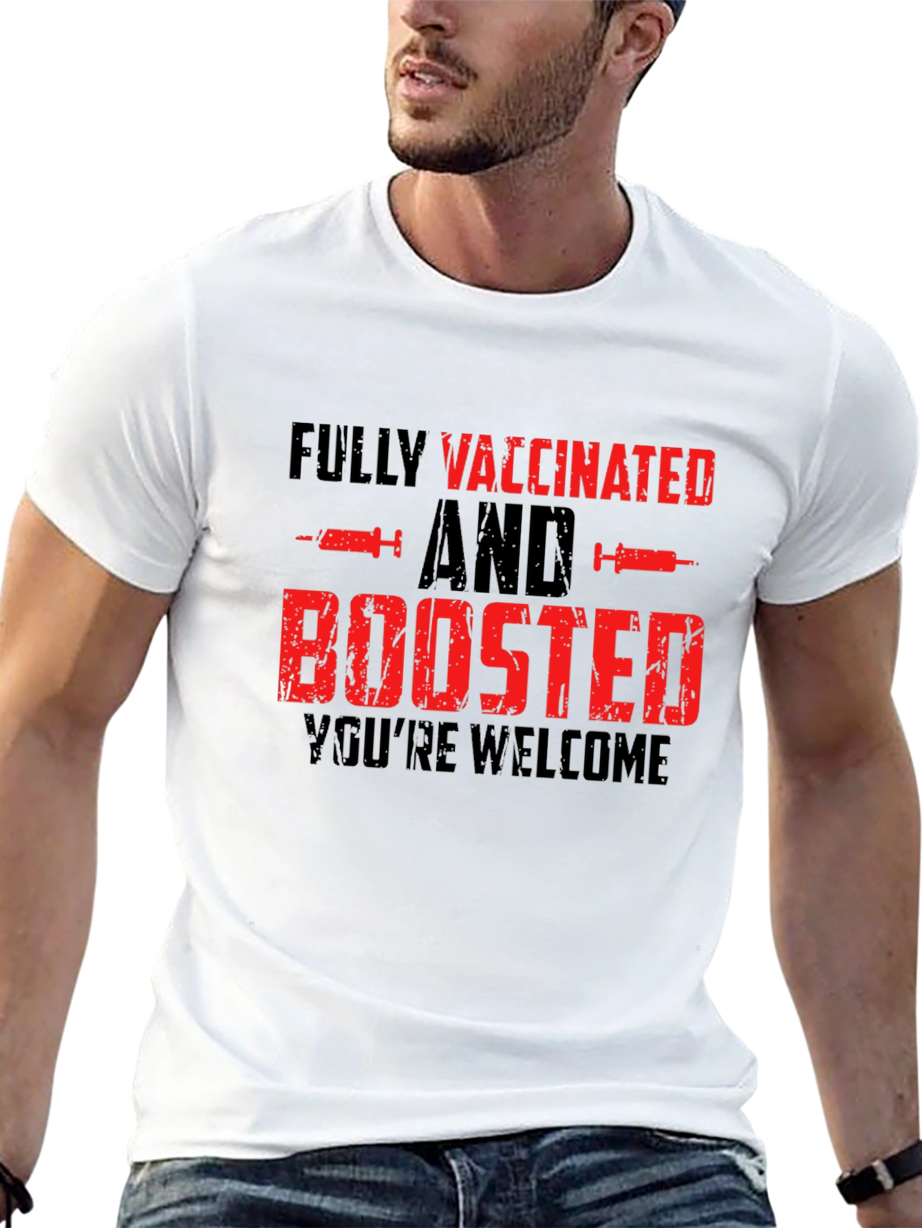 Black Fully Vaccinated & Boosted Novelty T-Shirt view 13
